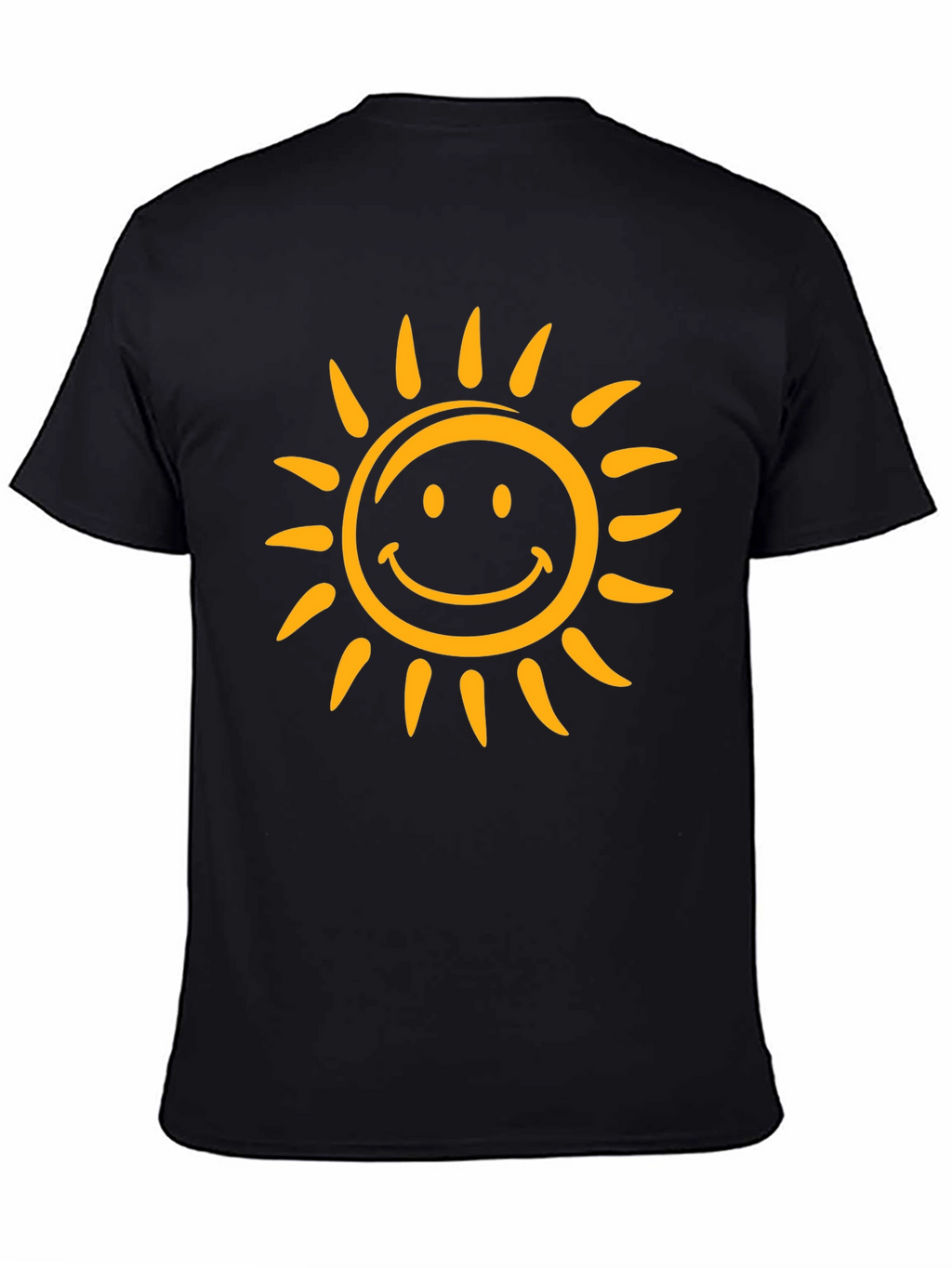 Smiling Sun Graphic Tee - Black Cotton Comfort