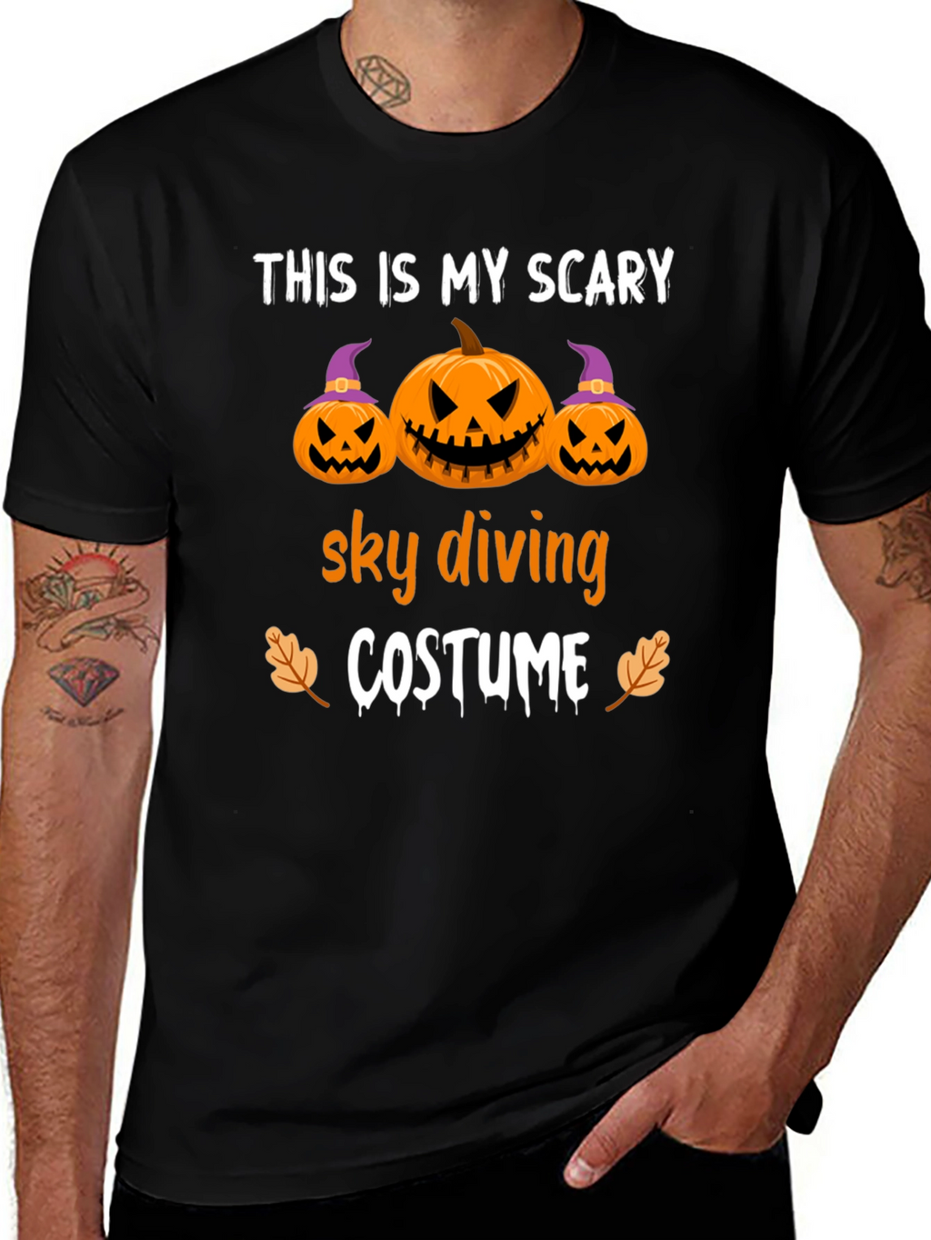 Scary Sky Diving Costume Graphic Tee