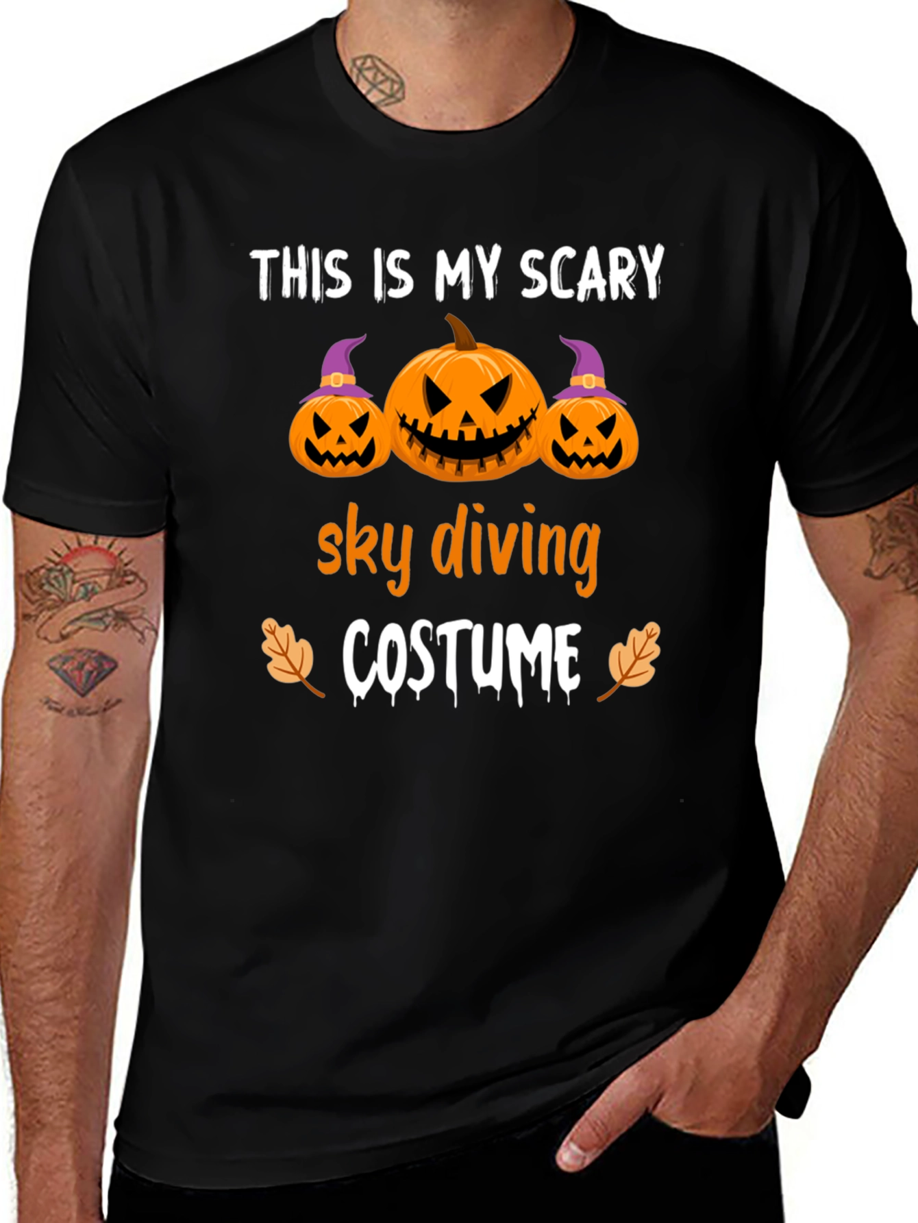 Scary Sky Diving Costume Graphic Tee