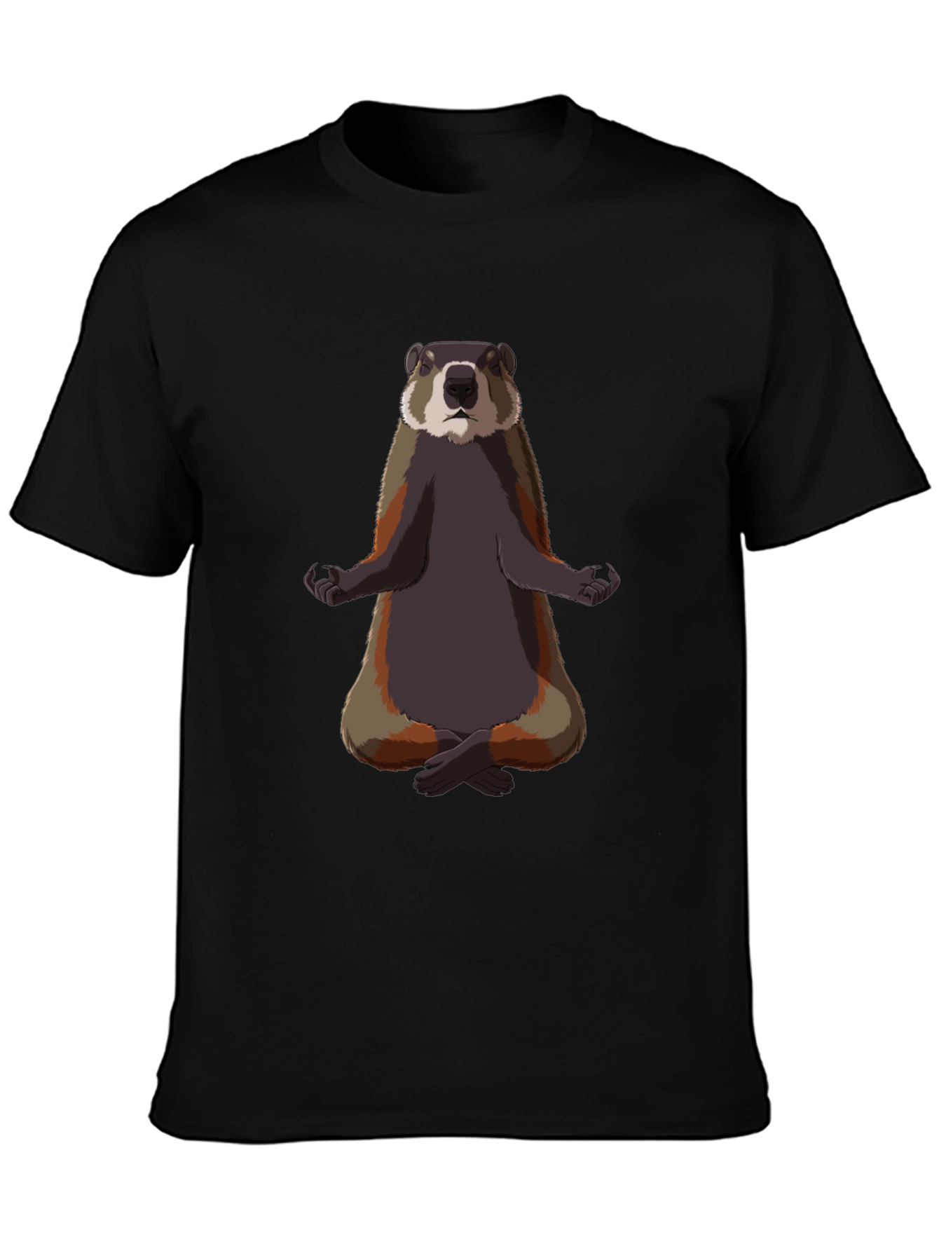 Meditating Marmot Graphic Tee - Zen Animal T-Shirt