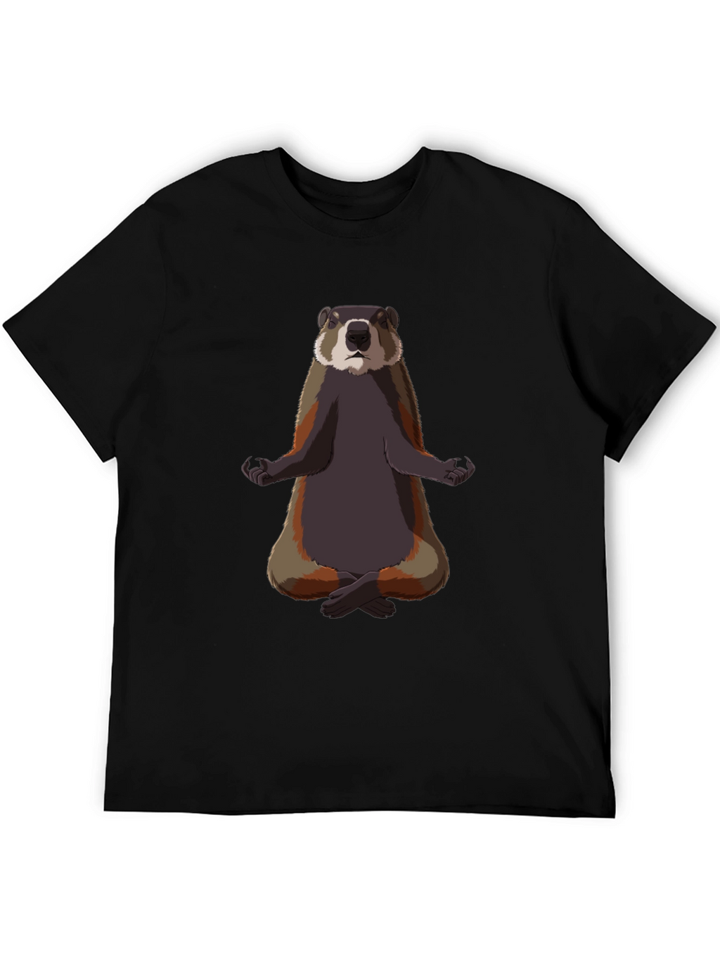 Meditating Marmot Graphic Tee - Zen Animal T-Shirt