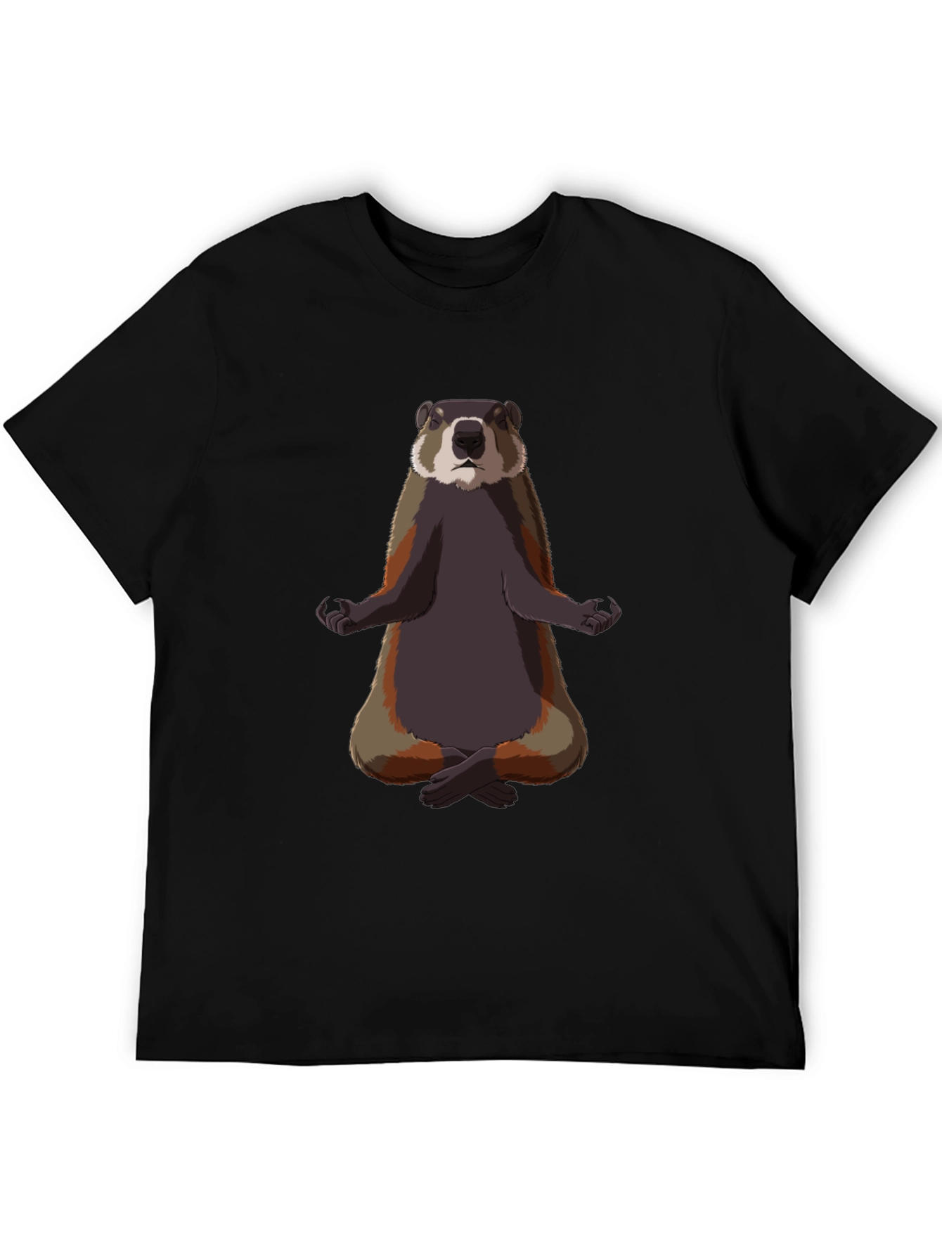 Meditating Marmot Graphic Tee - Zen Animal T-Shirt