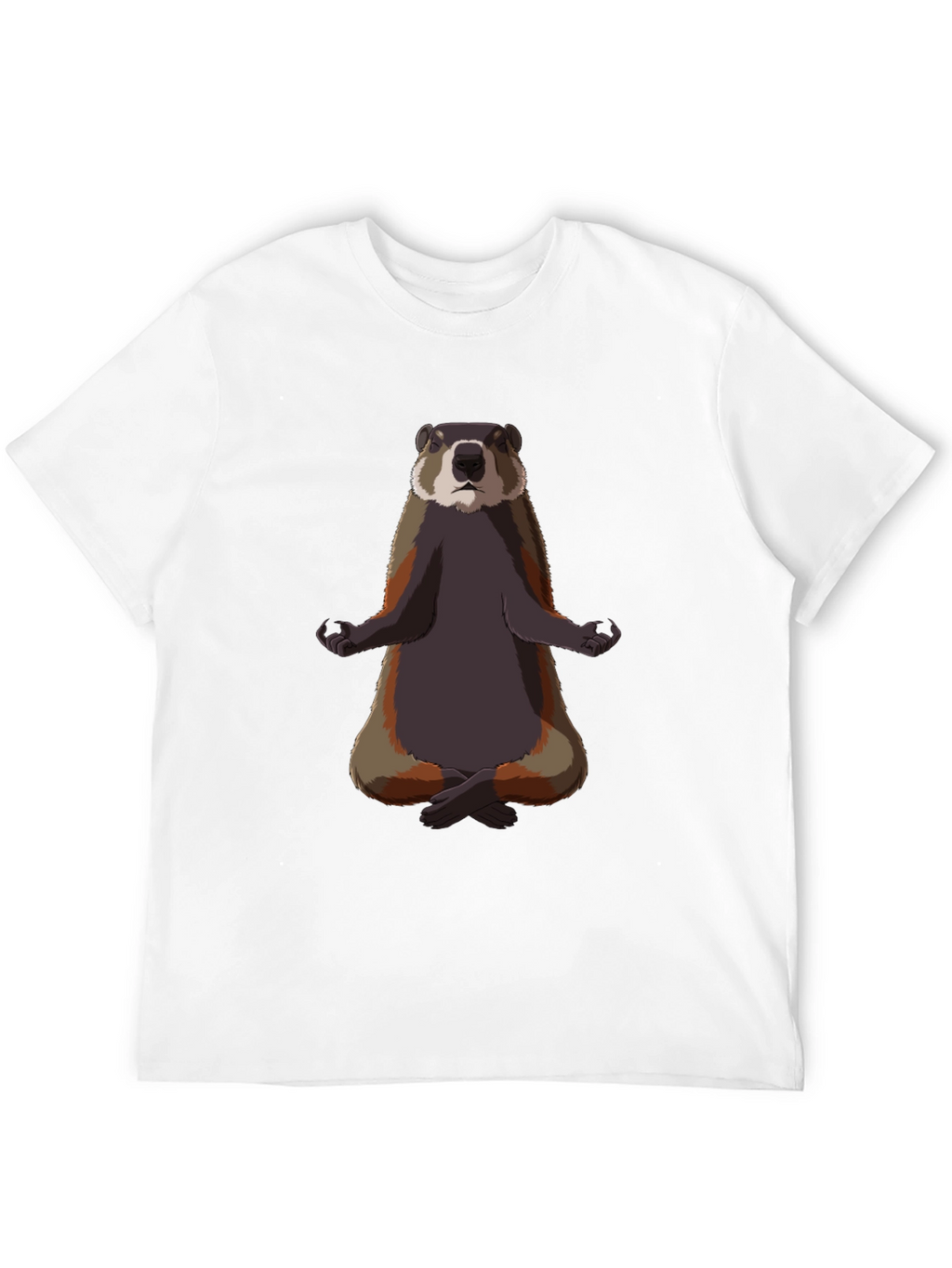 Meditating Marmot Graphic Tee - Zen Animal T-Shirt