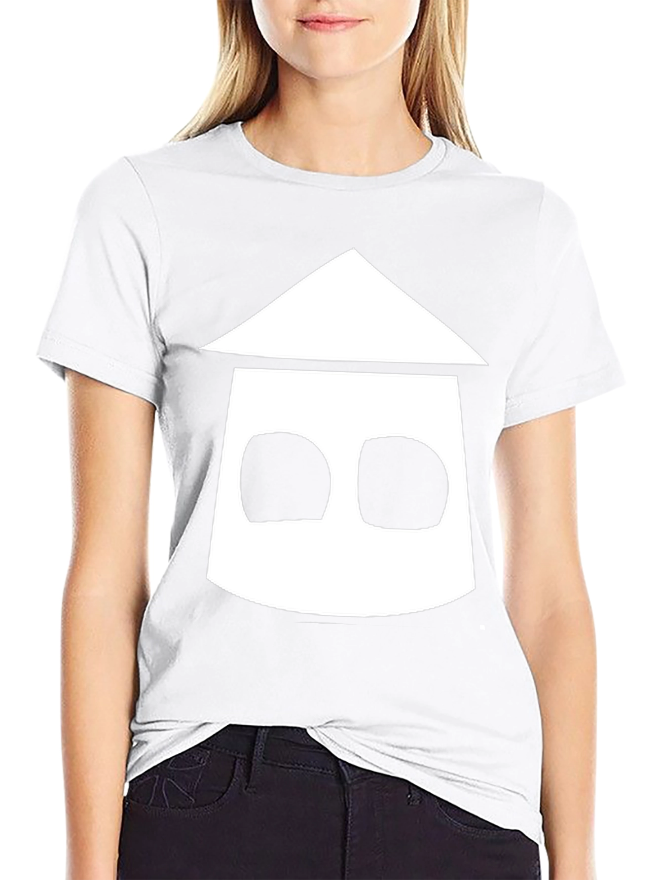 Geometric House Graphic Black T-Shirt