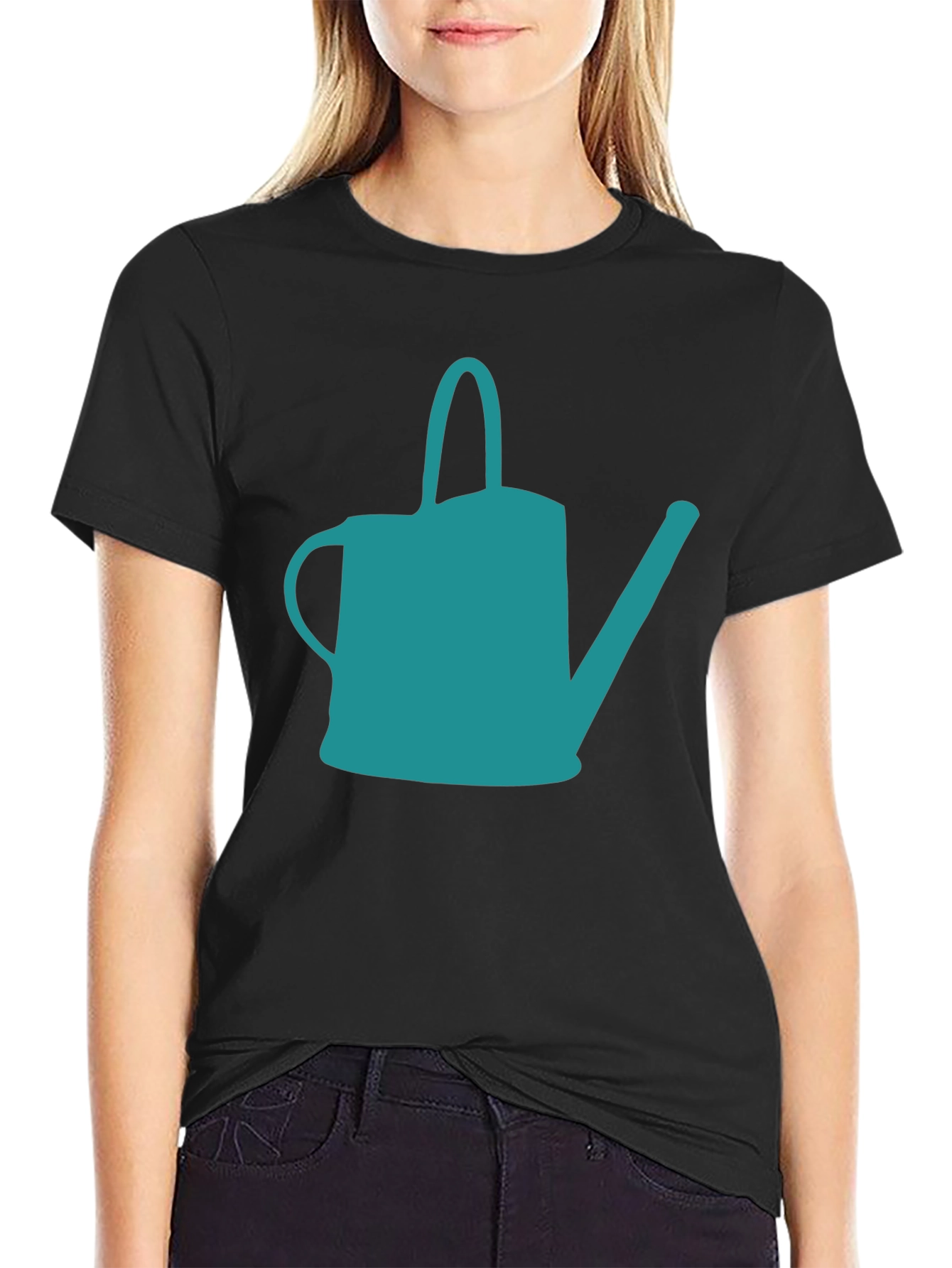 Teal Watering Can Graphic Tee - Stylish Garden Lovers Shirt