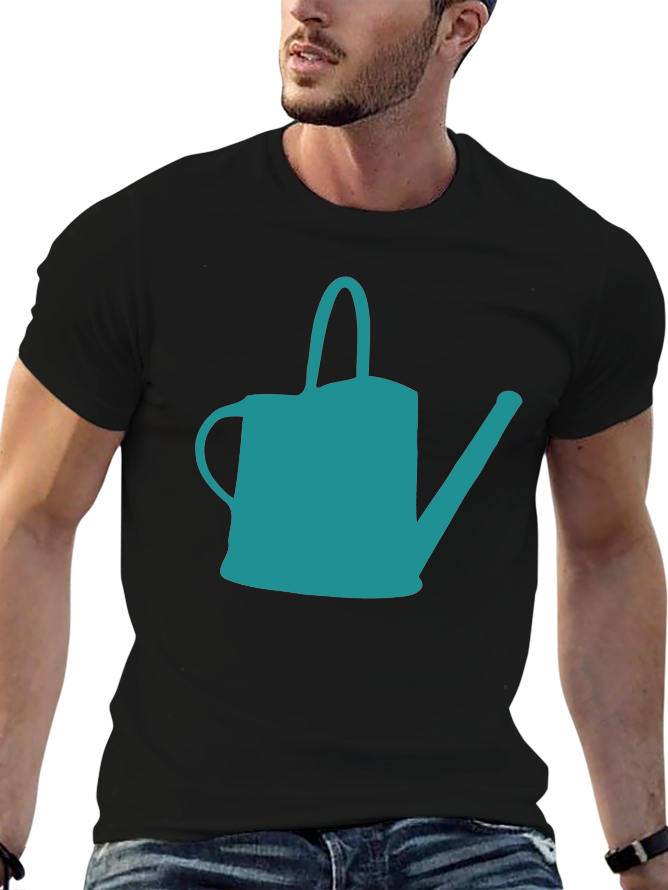 Teal Watering Can Graphic Tee - Stylish Garden Lovers Shirt