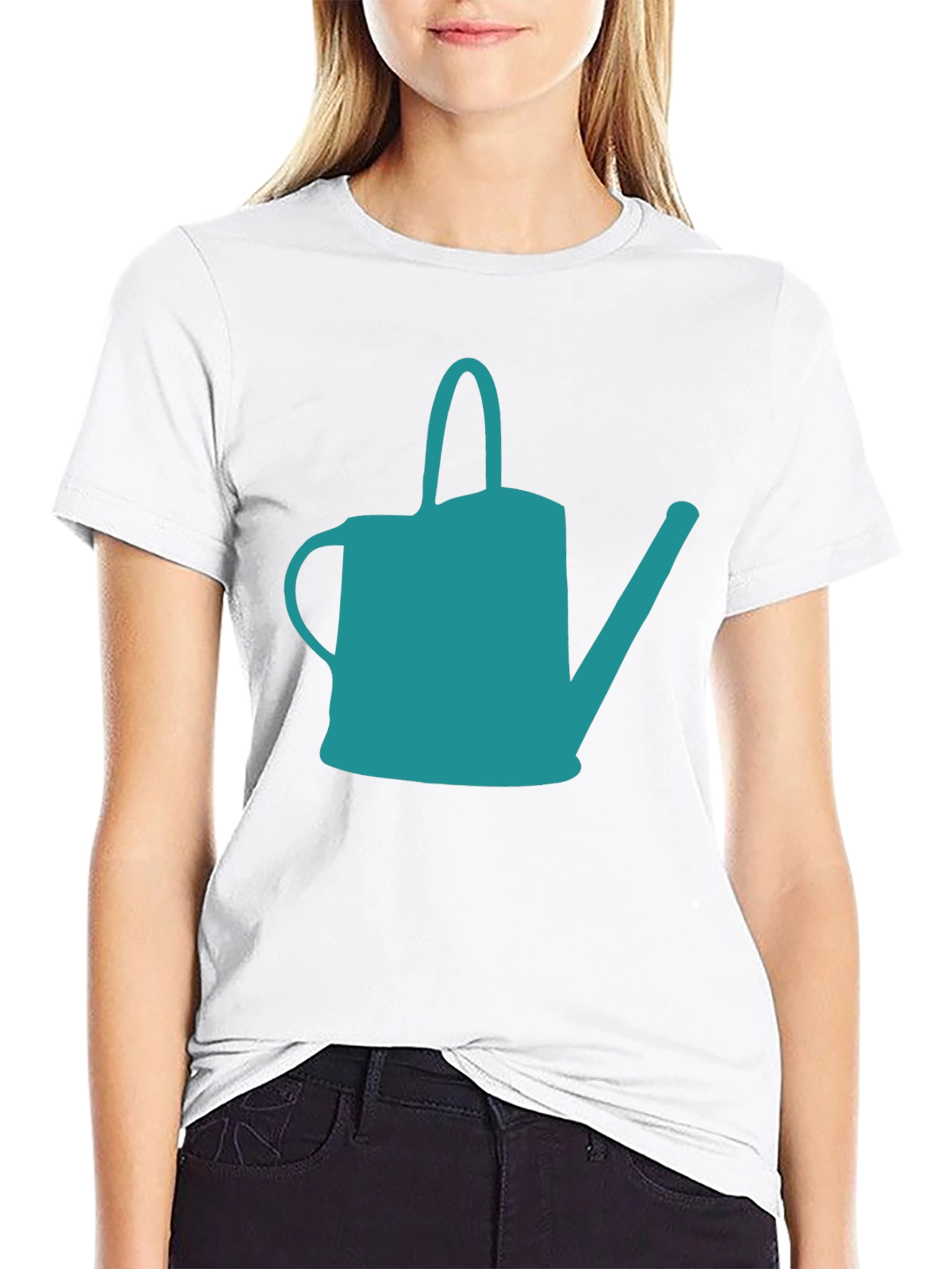 Teal Watering Can Graphic Tee - Stylish Garden Lovers Shirt