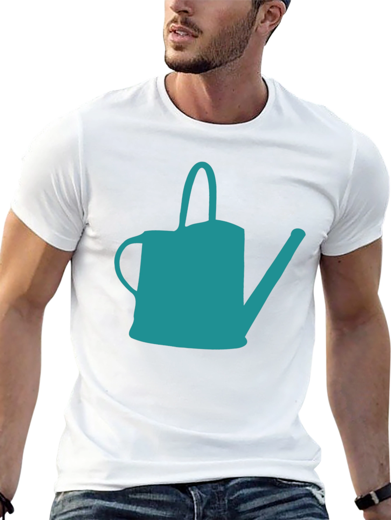 Teal Watering Can Graphic Tee - Stylish Garden Lovers Shirt