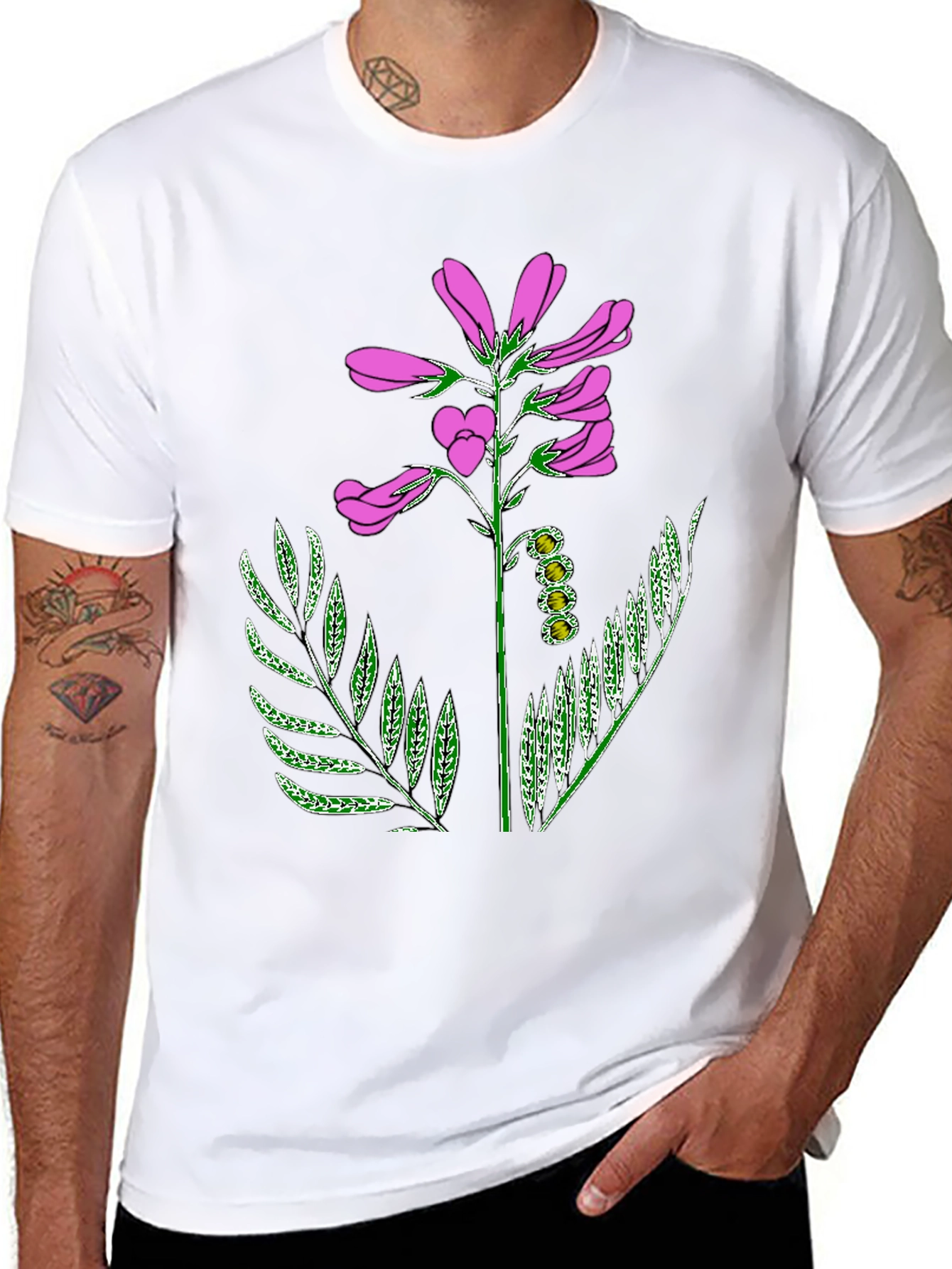 Floral Graphic T-Shirt - Black