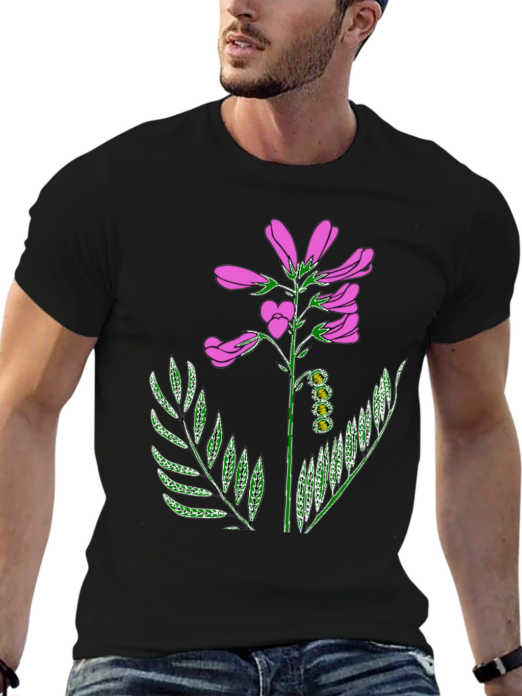 Floral Graphic T-Shirt - Black