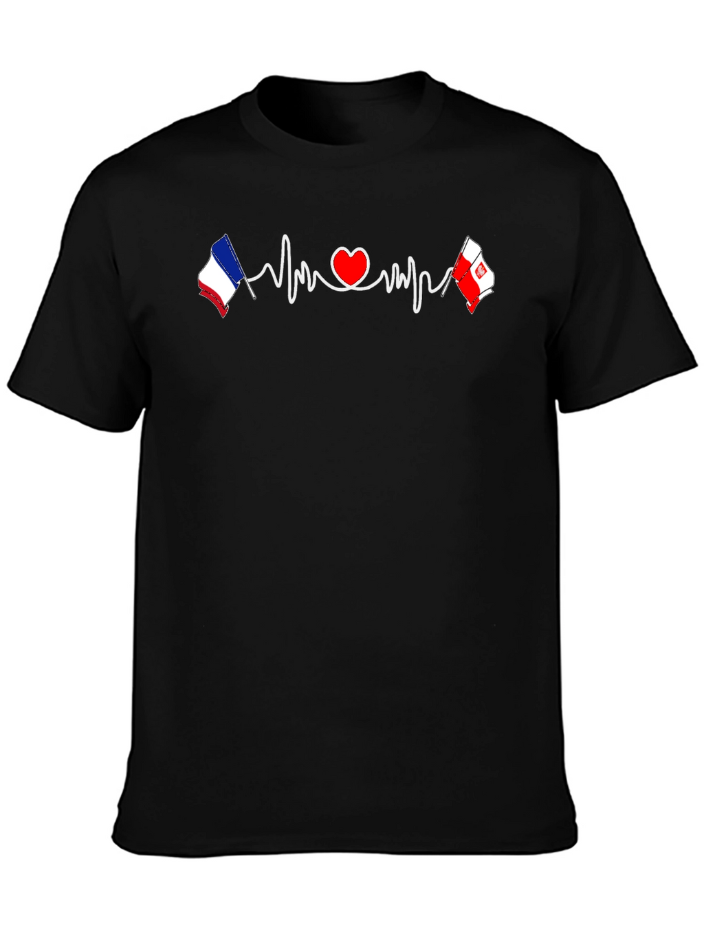Heartbeat France Poland Love Graphic Tee