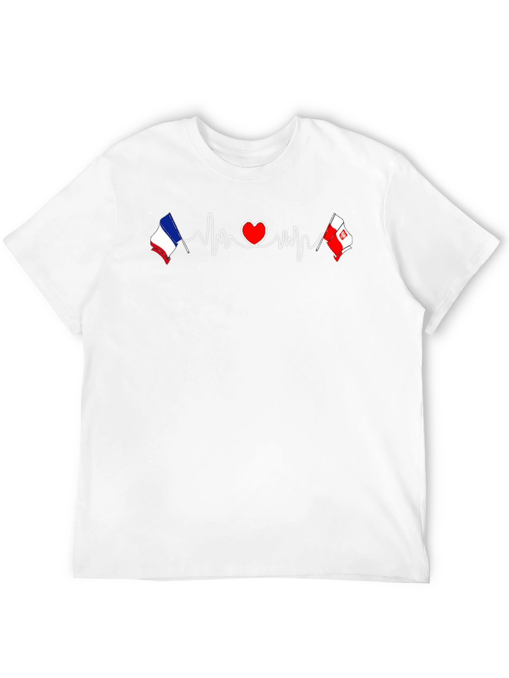 Heartbeat France Poland Love Graphic Tee