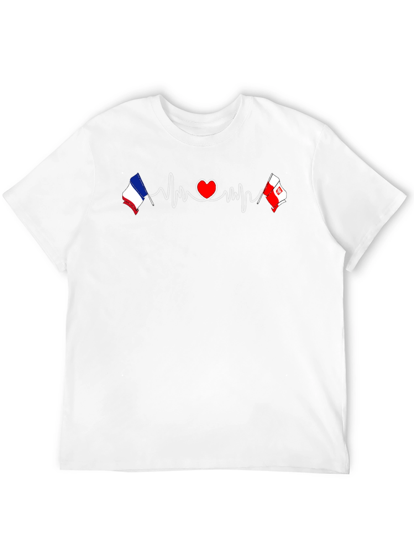 Heartbeat France Poland Love Graphic Tee