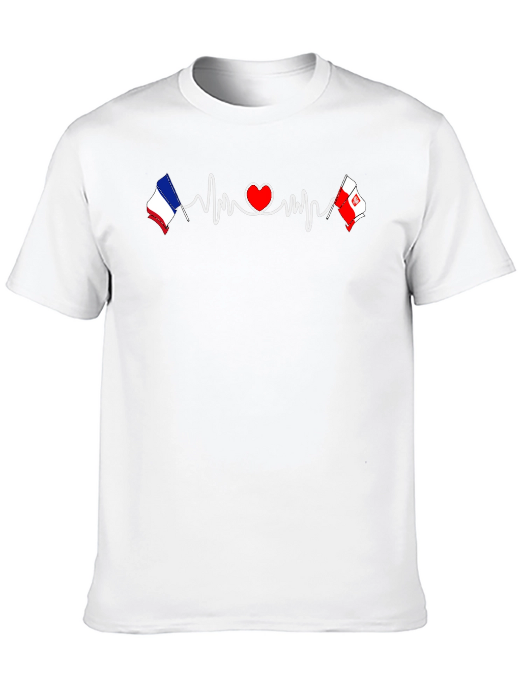 Heartbeat France Poland Love Graphic Tee