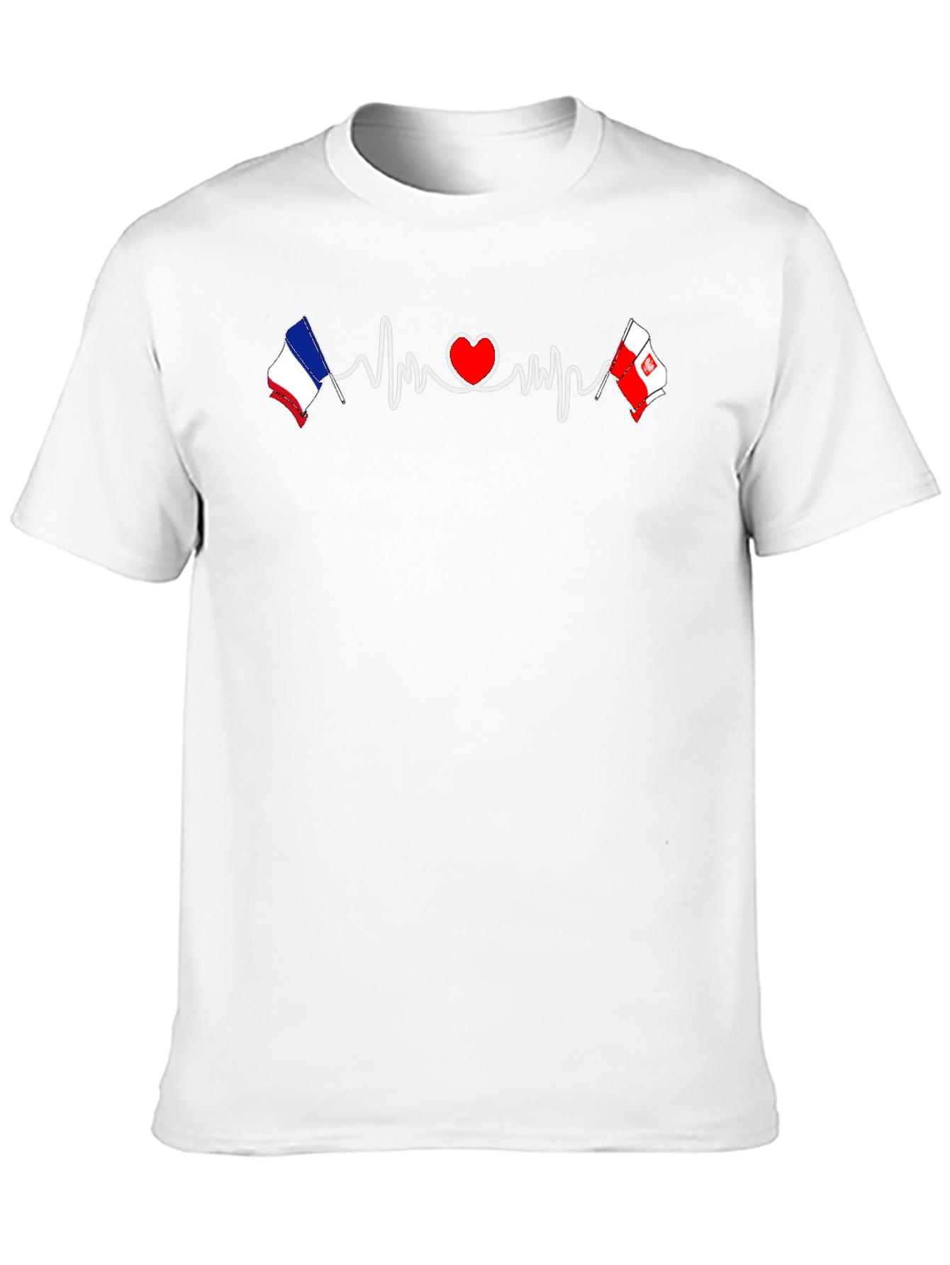 Heartbeat France Poland Love Graphic Tee
