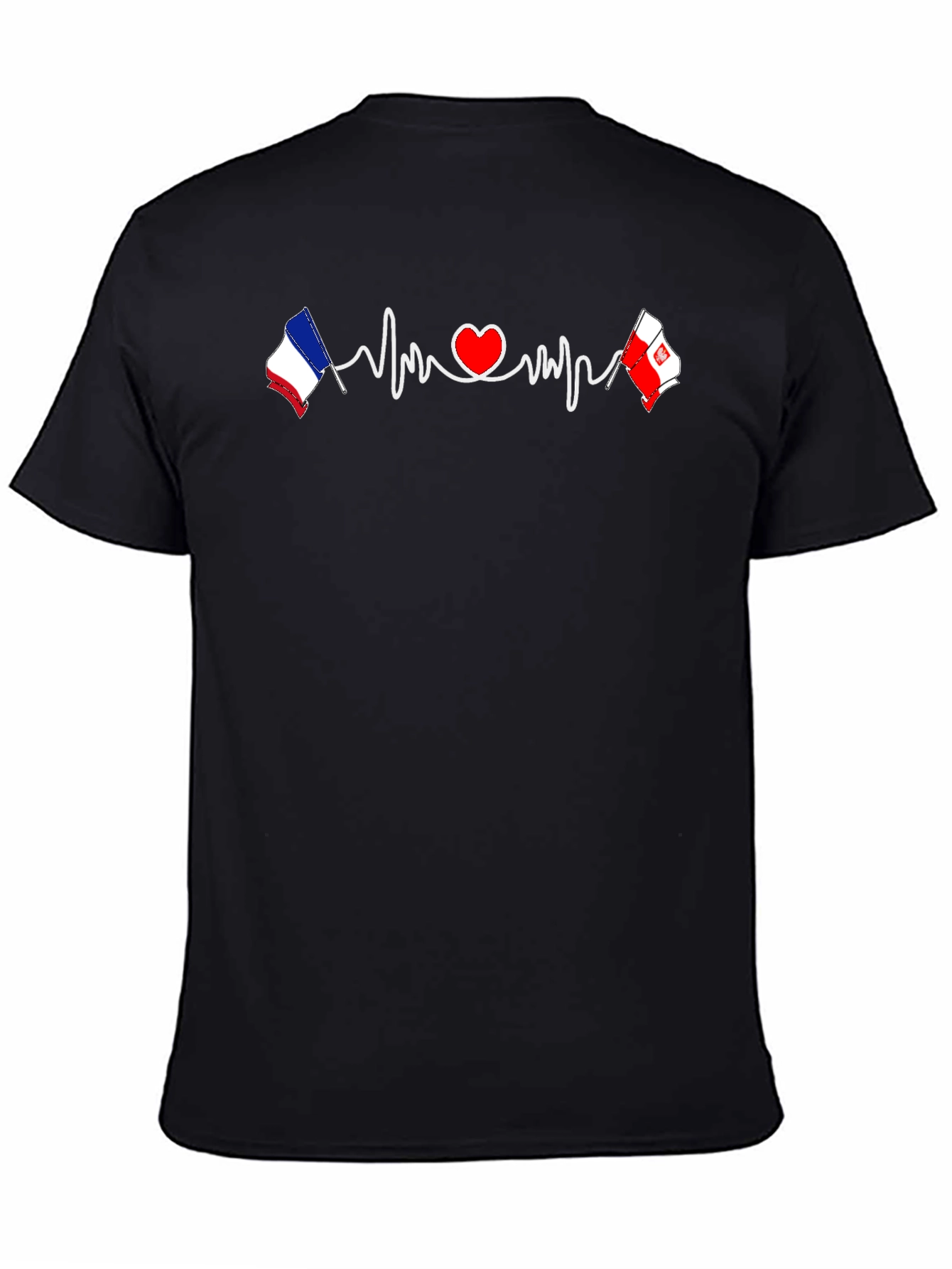 Heartbeat France Poland Love Graphic Tee