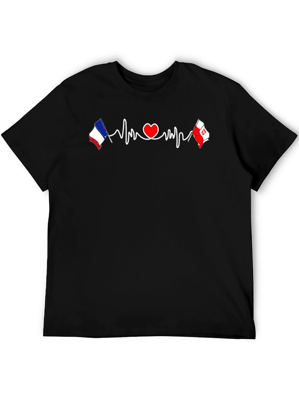 Heartbeat France Poland Love Graphic Tee