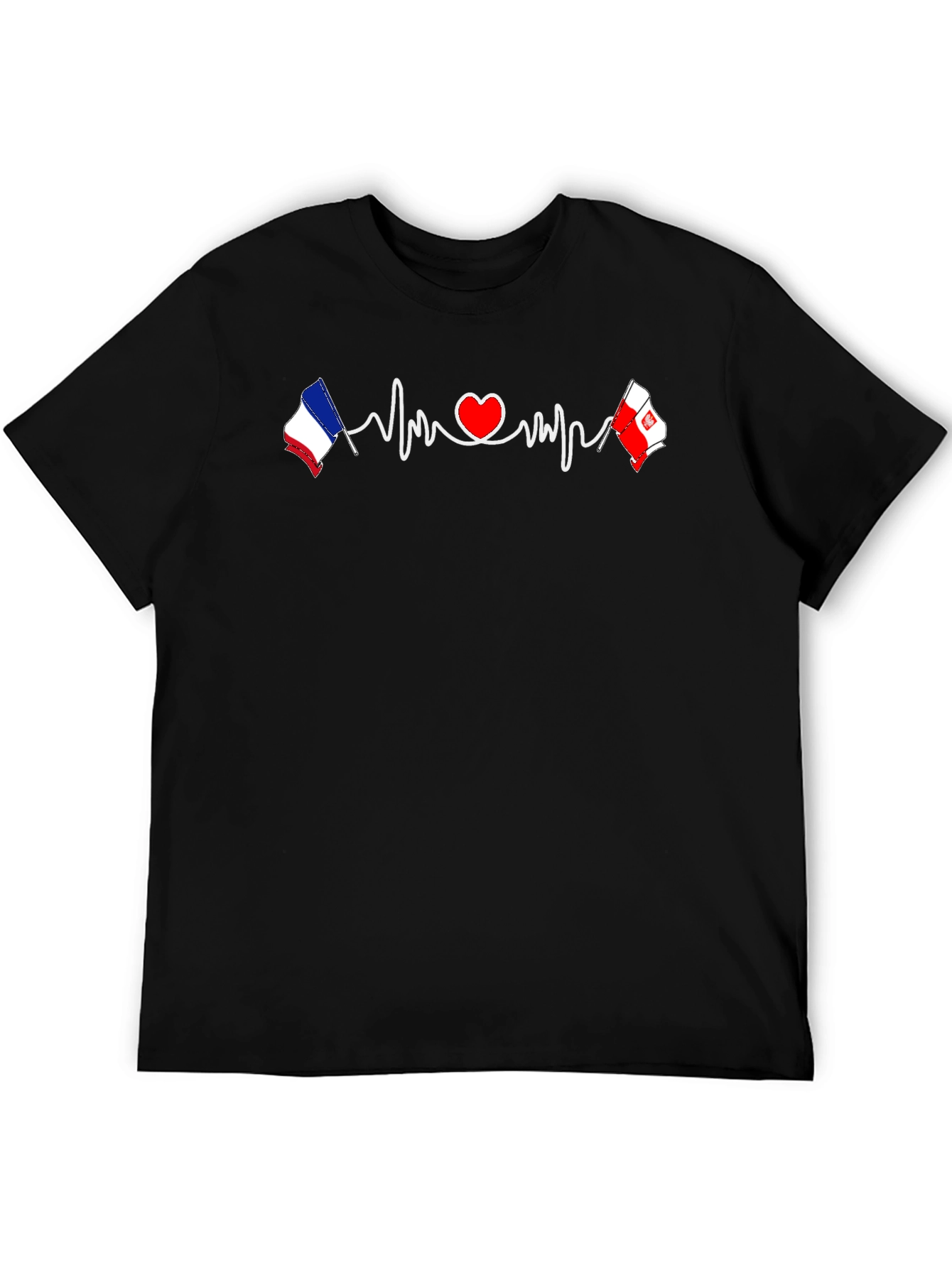 Heartbeat France Poland Love Graphic Tee