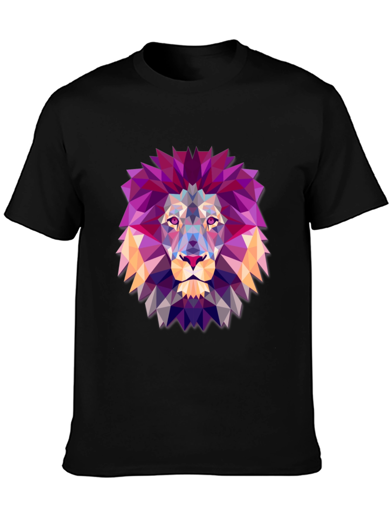 Geometric Lion Graphic Tee - Modern Art Shirt