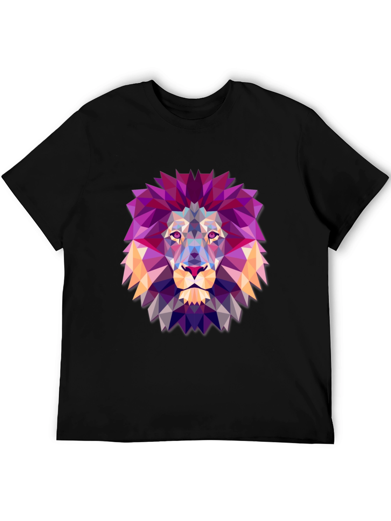 Geometric Lion Graphic Tee - Modern Art Shirt