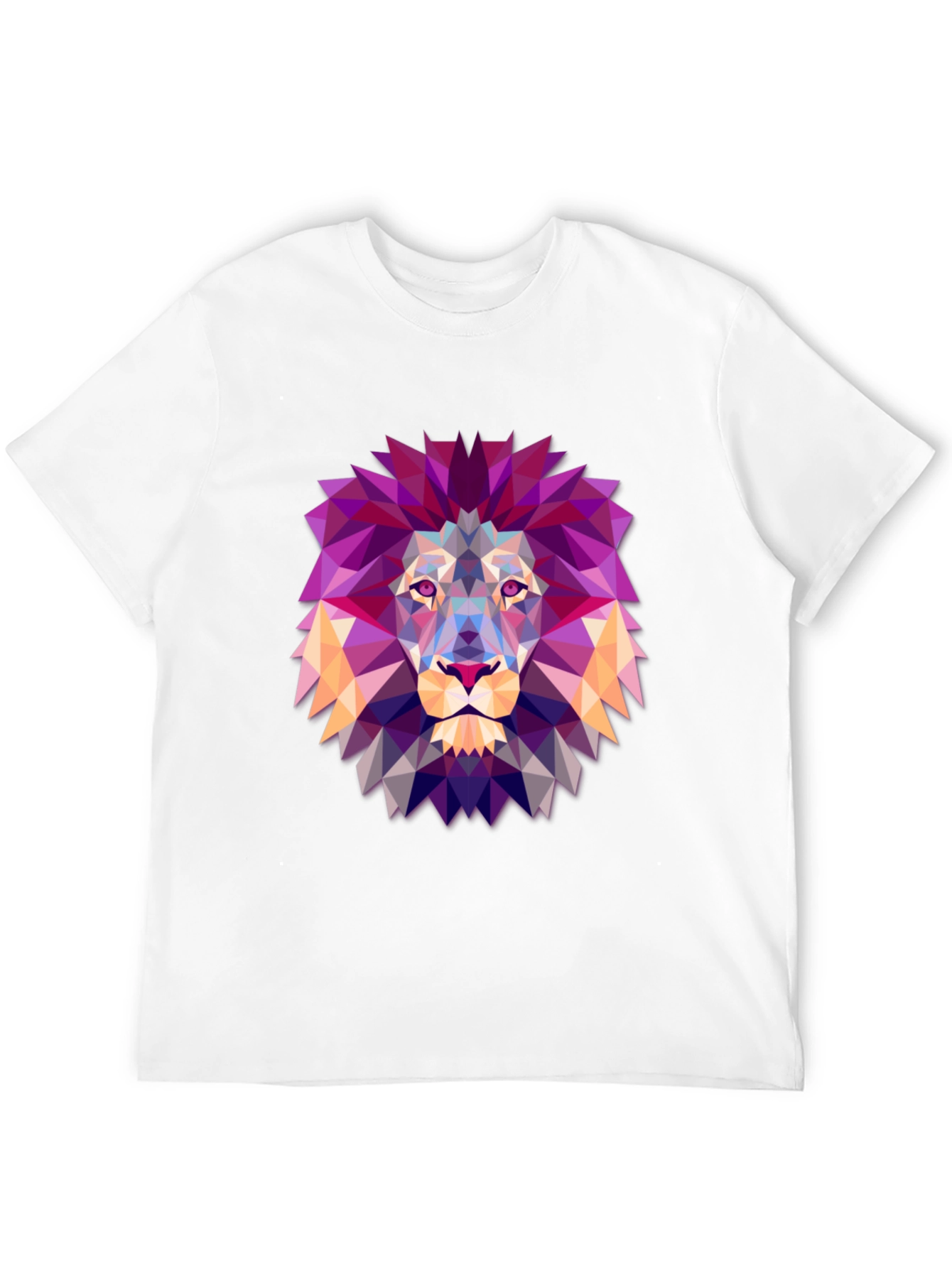 Geometric Lion Graphic Tee - Modern Art Shirt