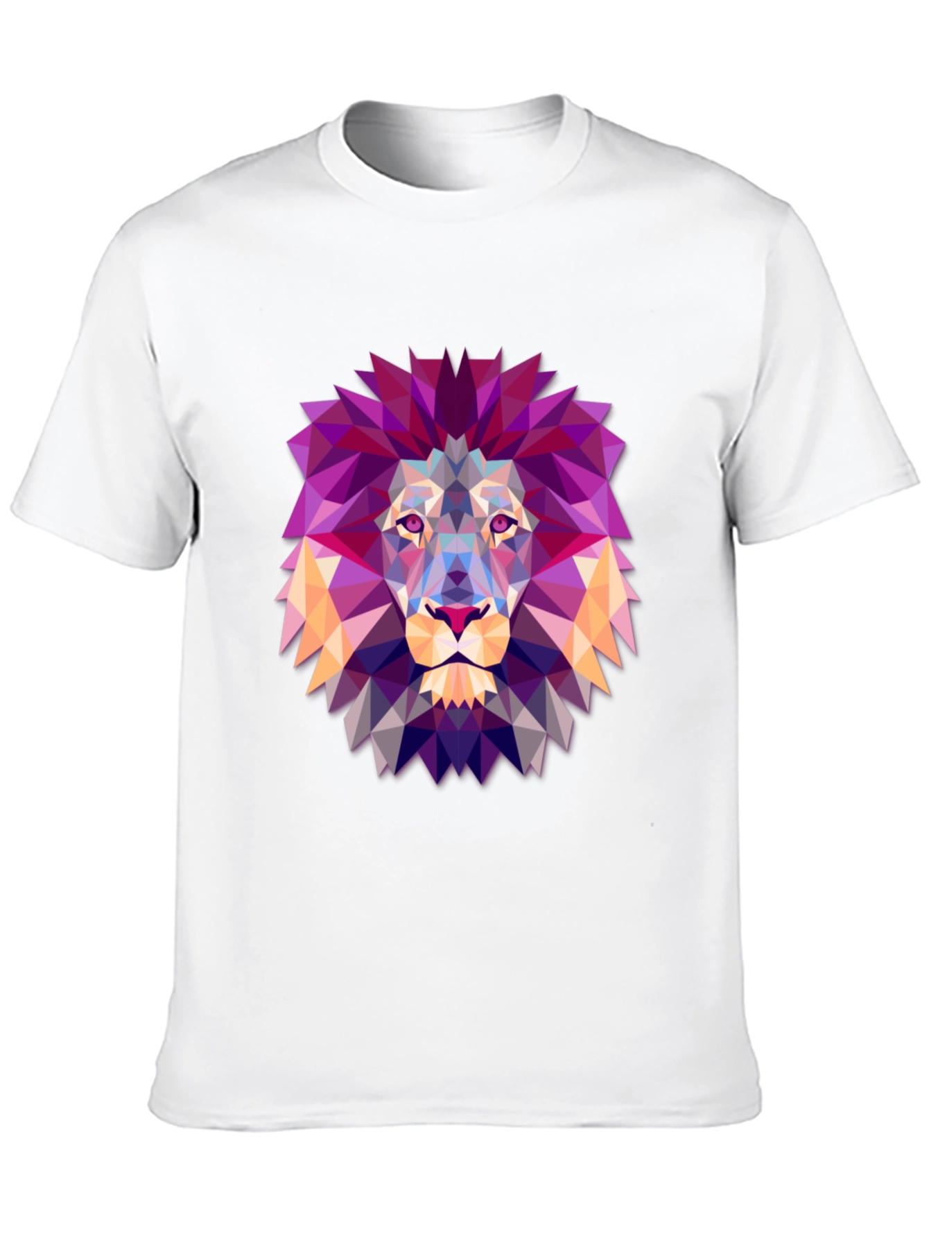Geometric Lion Graphic Tee - Modern Art Shirt