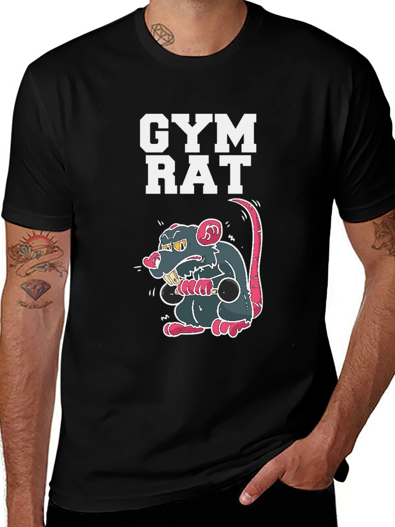 Gym Rat Graphic Tee - Black