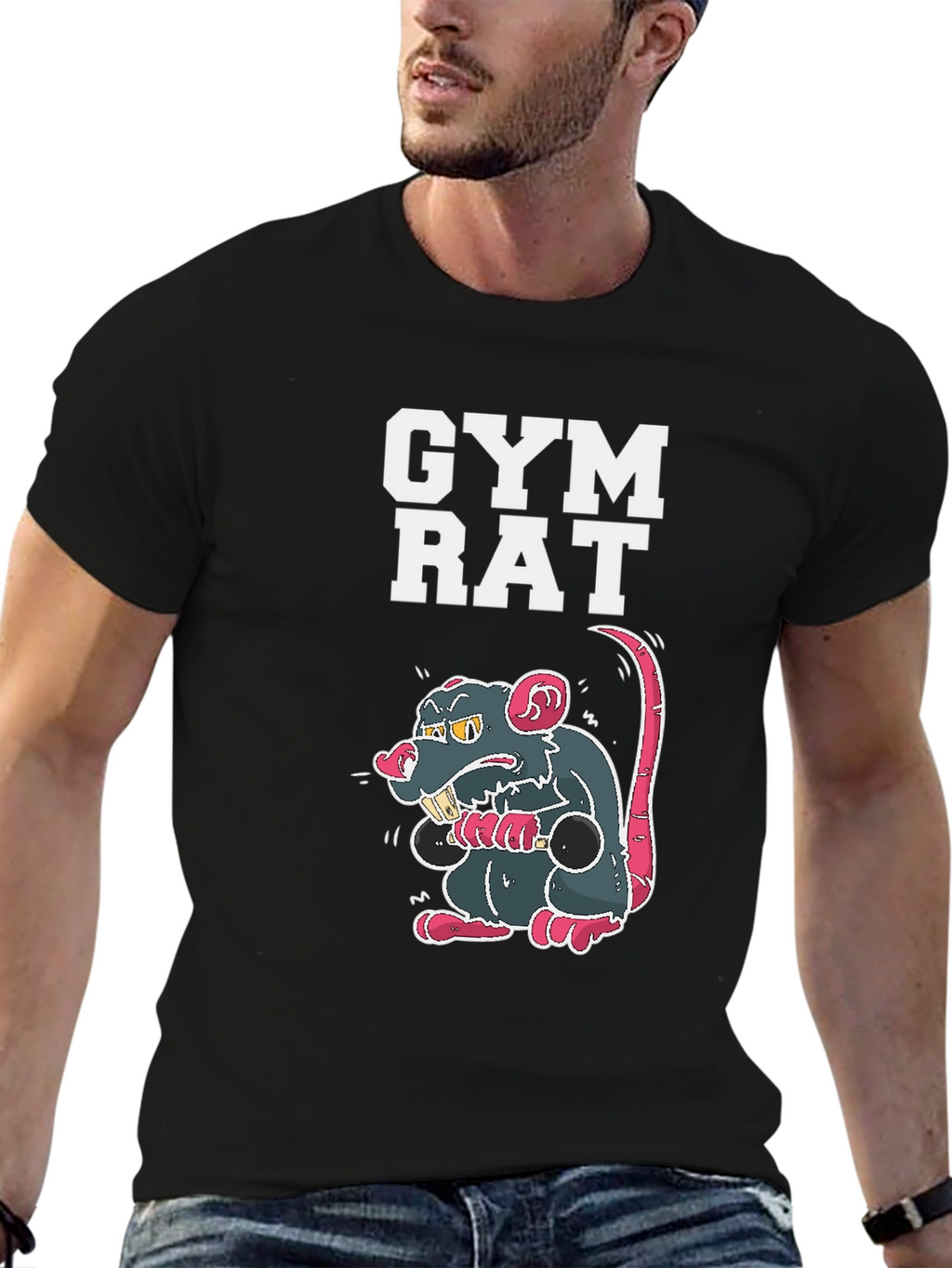 Gym Rat Graphic Tee - Black