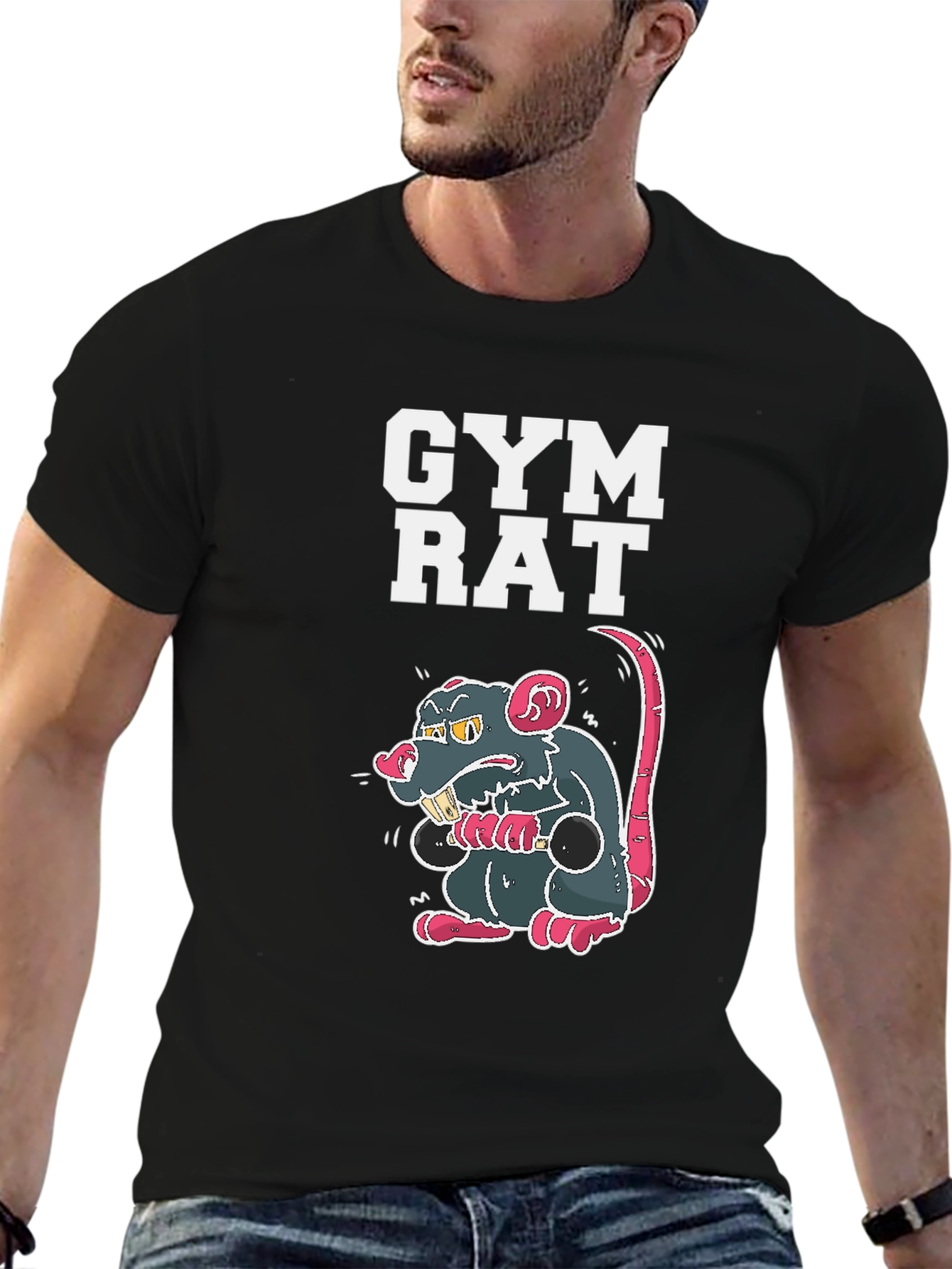 Gym Rat Graphic Tee - Black