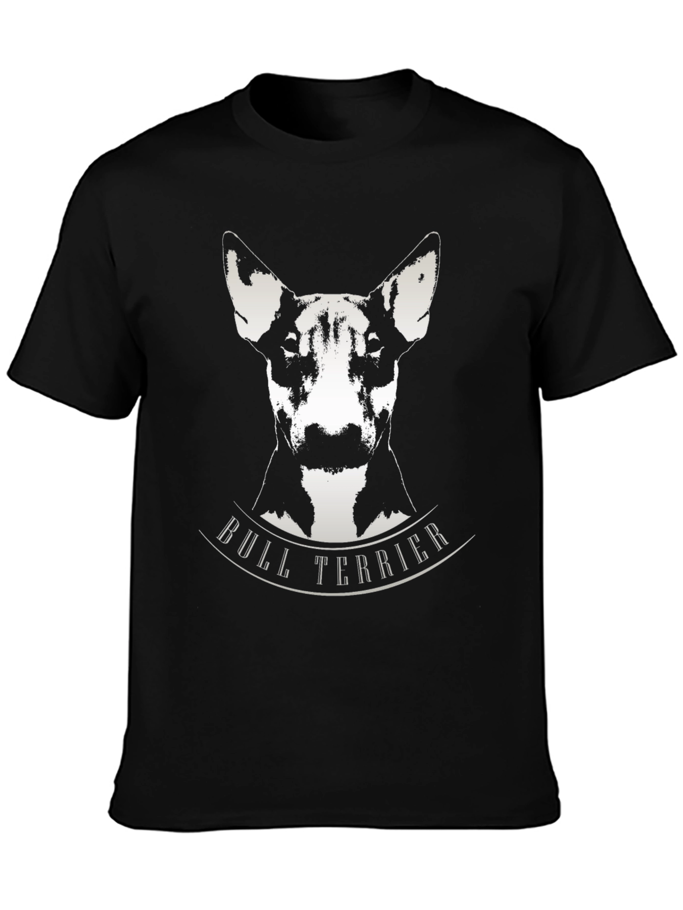Bull Terrier Graphic Tee - Black Cotton T-Shirt