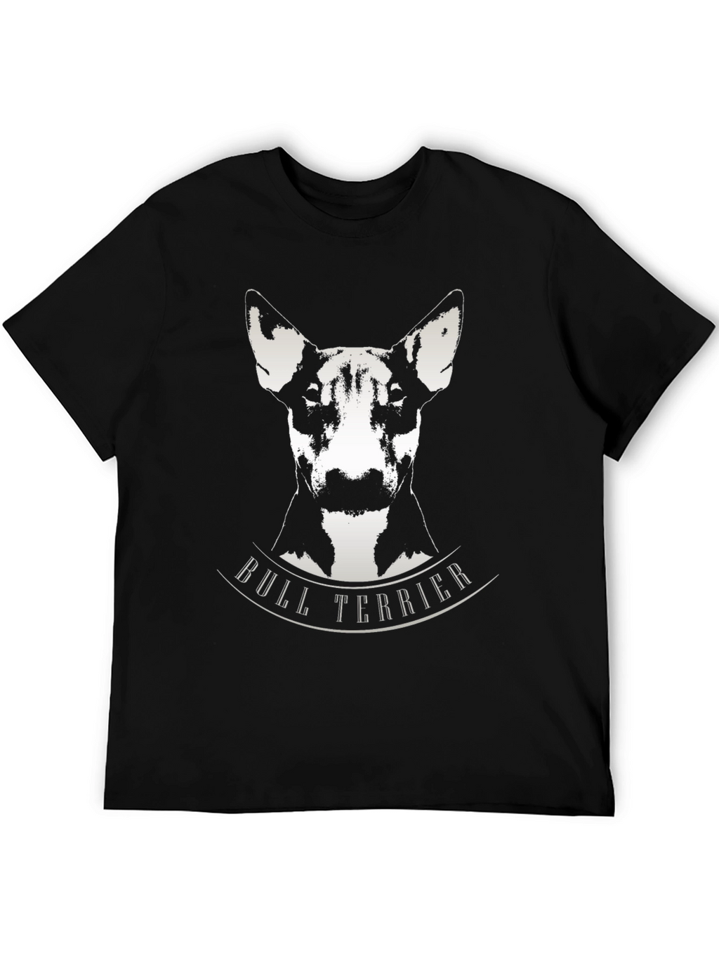 Bull Terrier Graphic Tee - Black Cotton T-Shirt