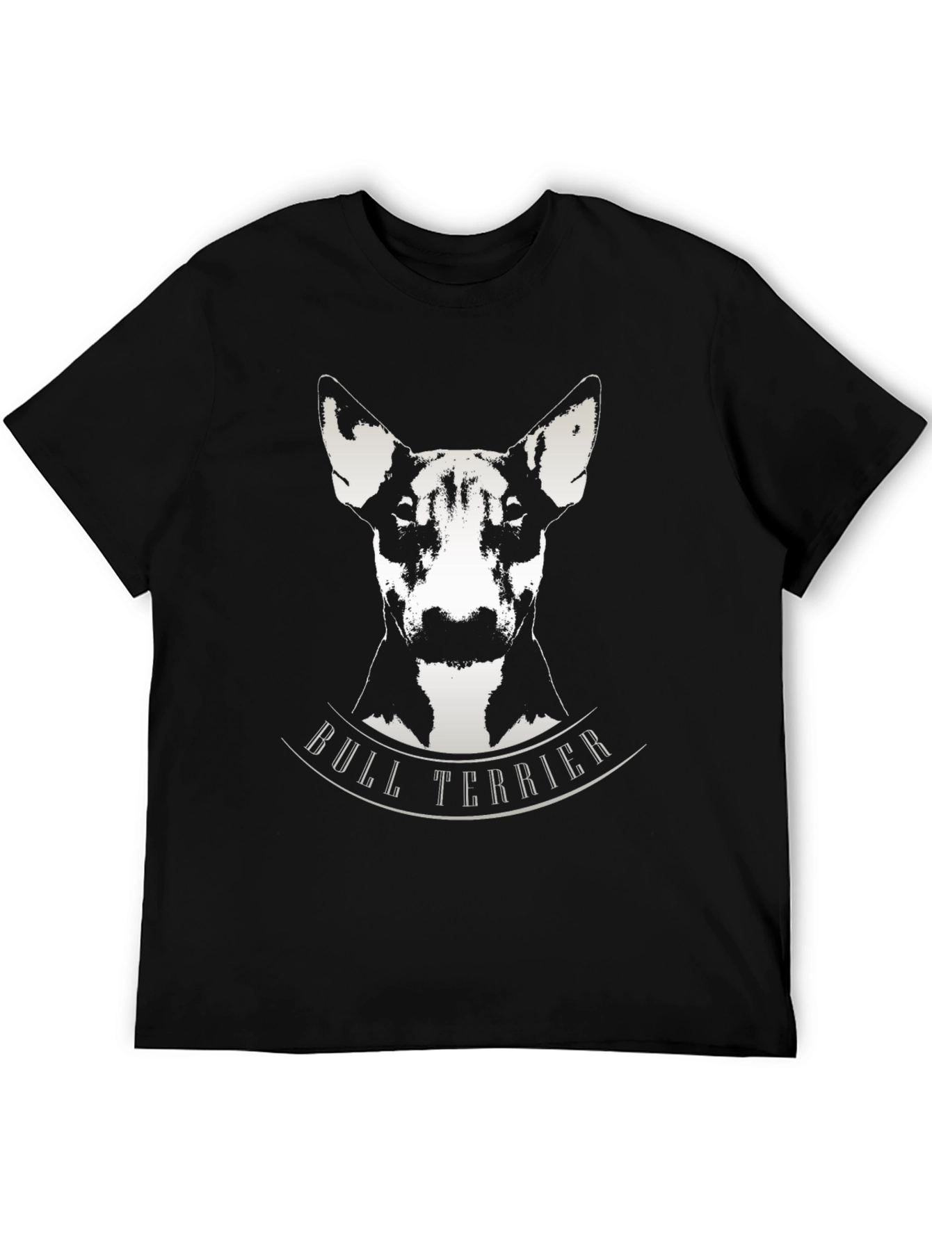 Bull Terrier Graphic Tee - Black Cotton T-Shirt