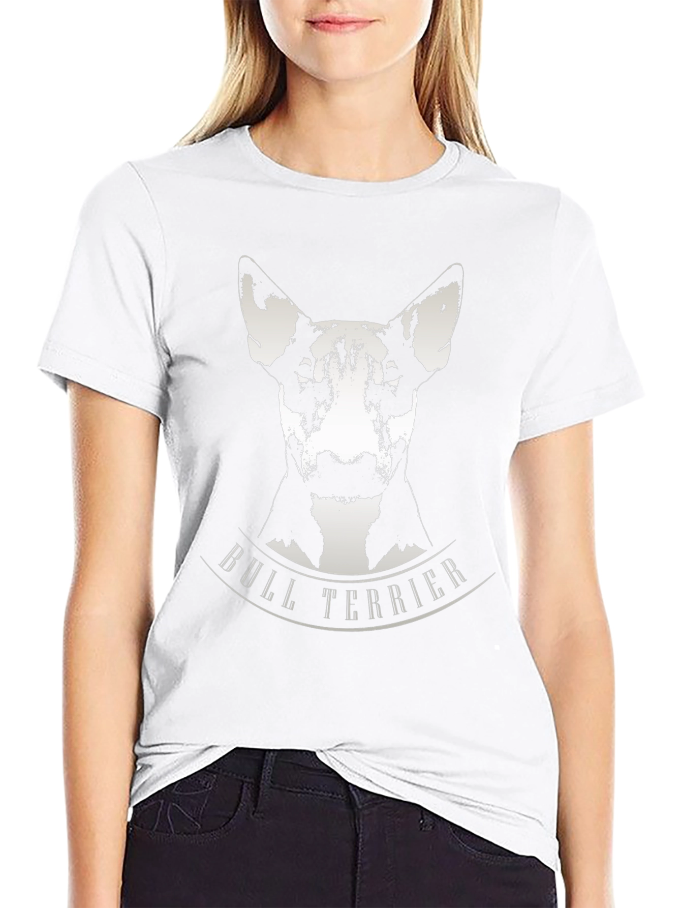 Bull Terrier Graphic Tee - Black Cotton T-Shirt