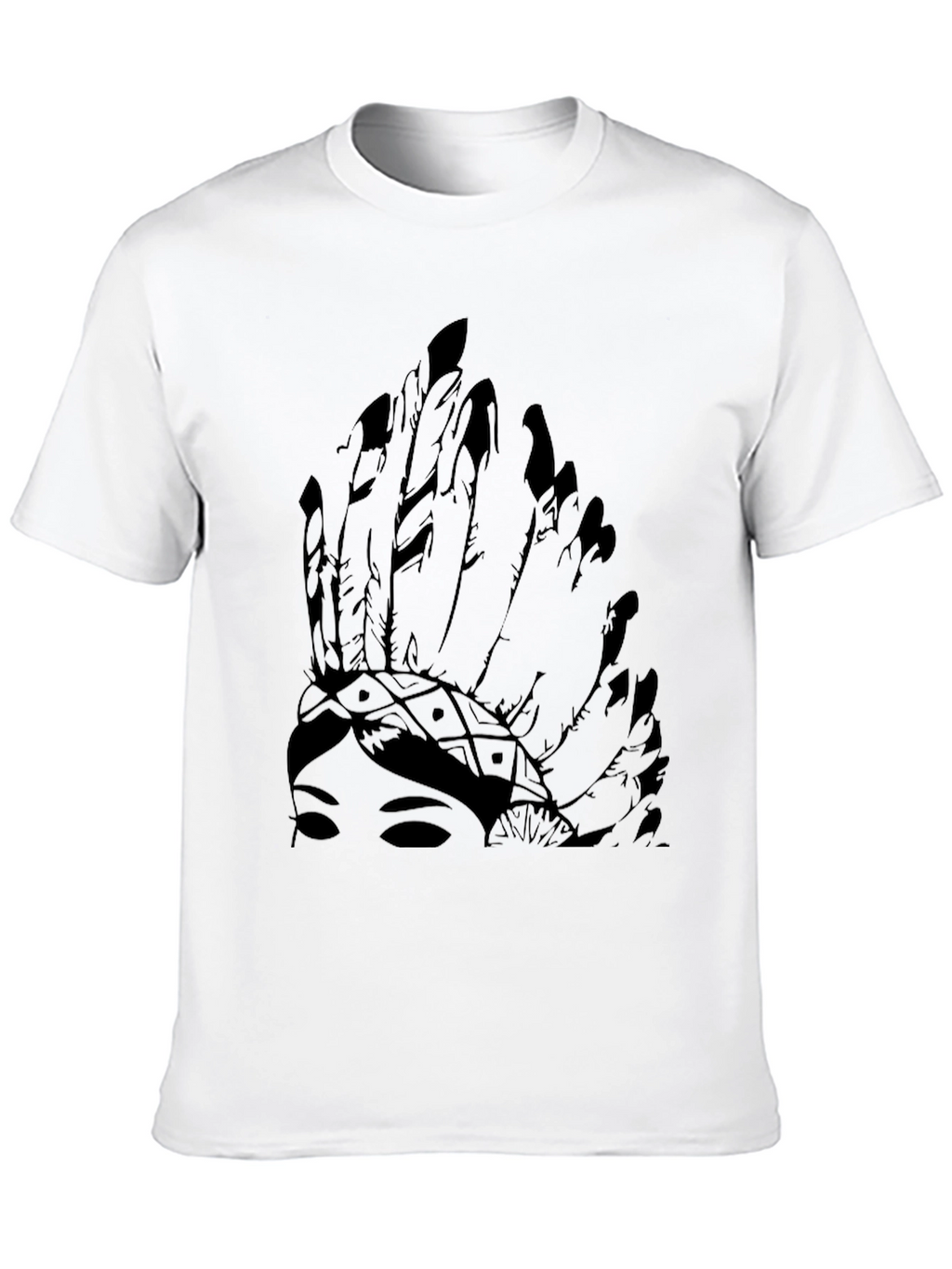 Native American Headdress Graphic Black Tee