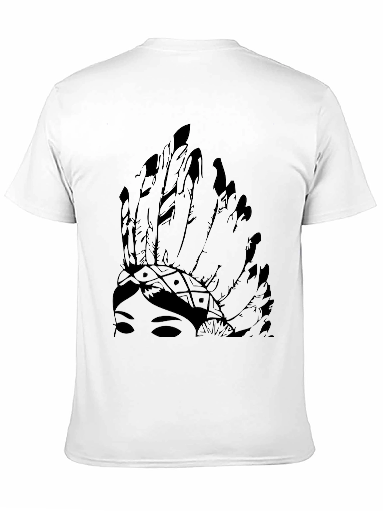 Native American Headdress Graphic Black Tee