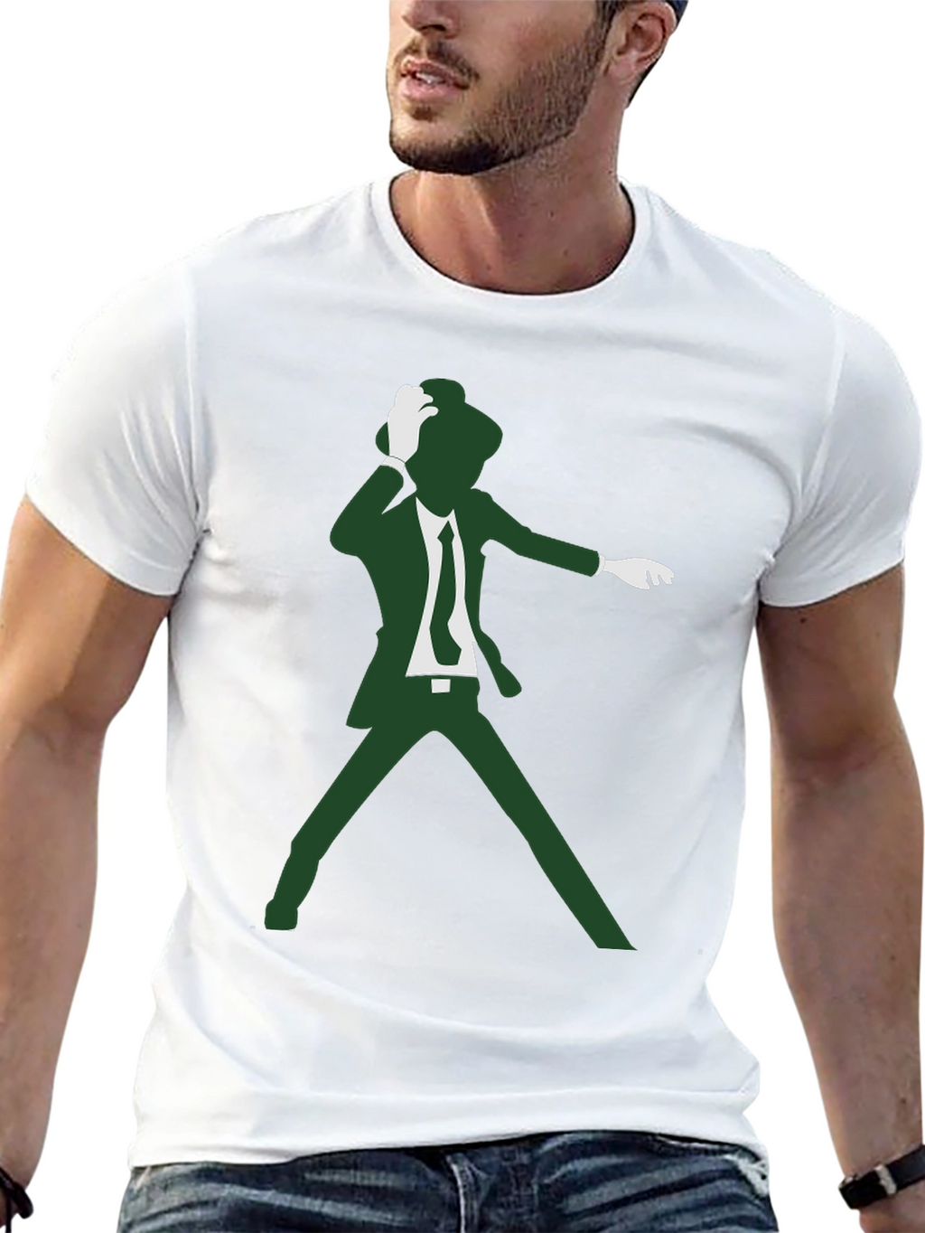 Retro Dancer Graphic Tee - Black Cotton T-Shirt