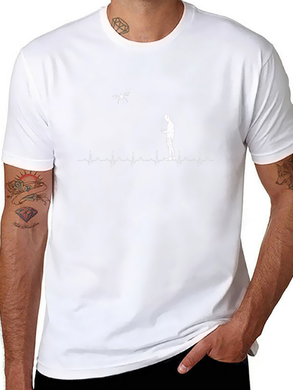 Drone Pilot Heartbeat T-Shirt - Flying Enthusiast