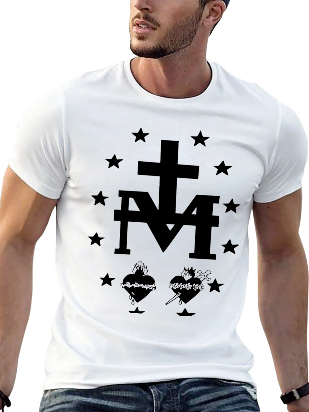 Graphic Print Black T-Shirt for Men