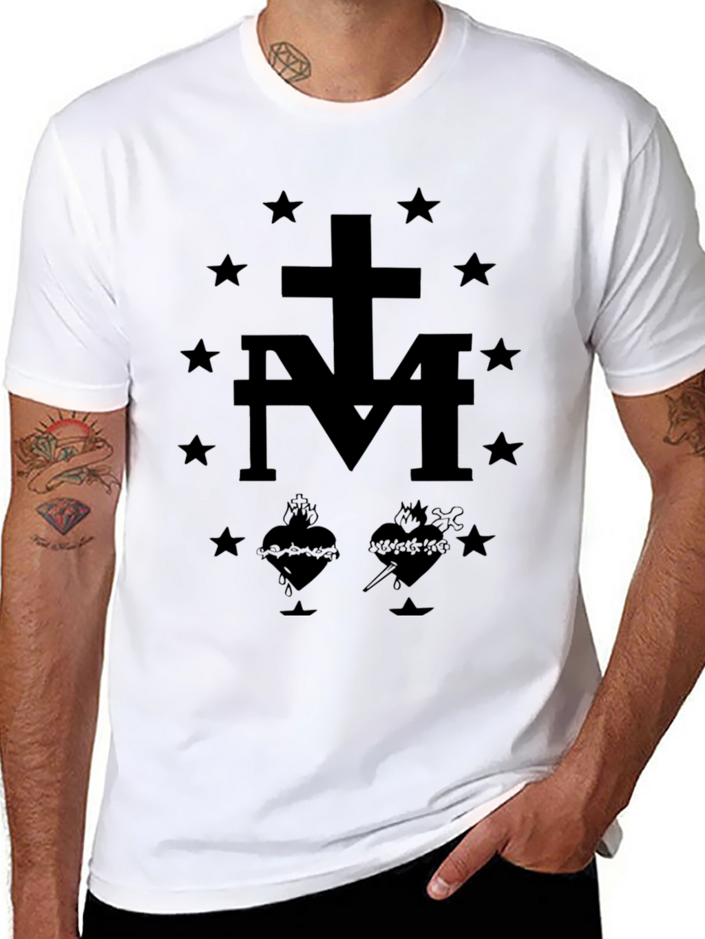 Graphic Print Black T-Shirt for Men