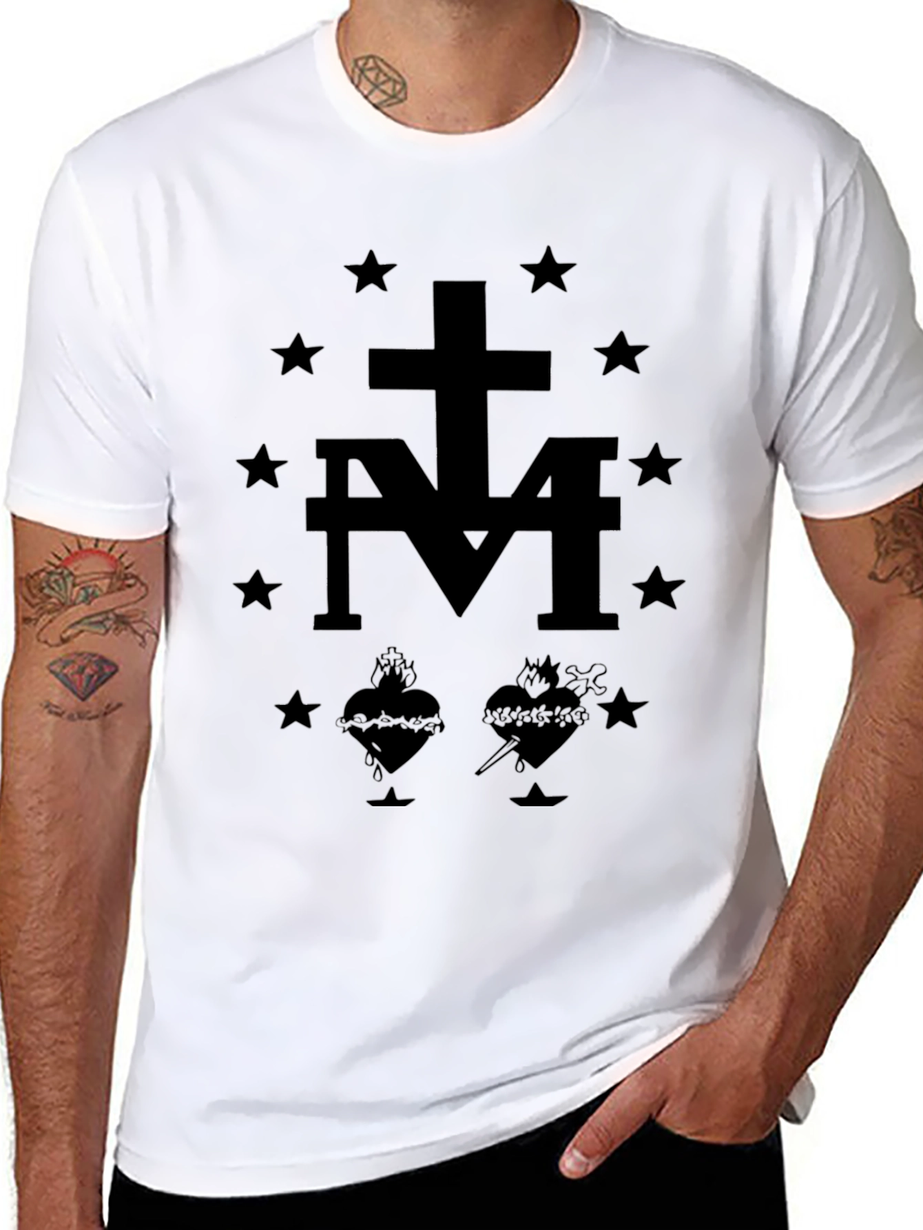 Graphic Print Black T-Shirt for Men