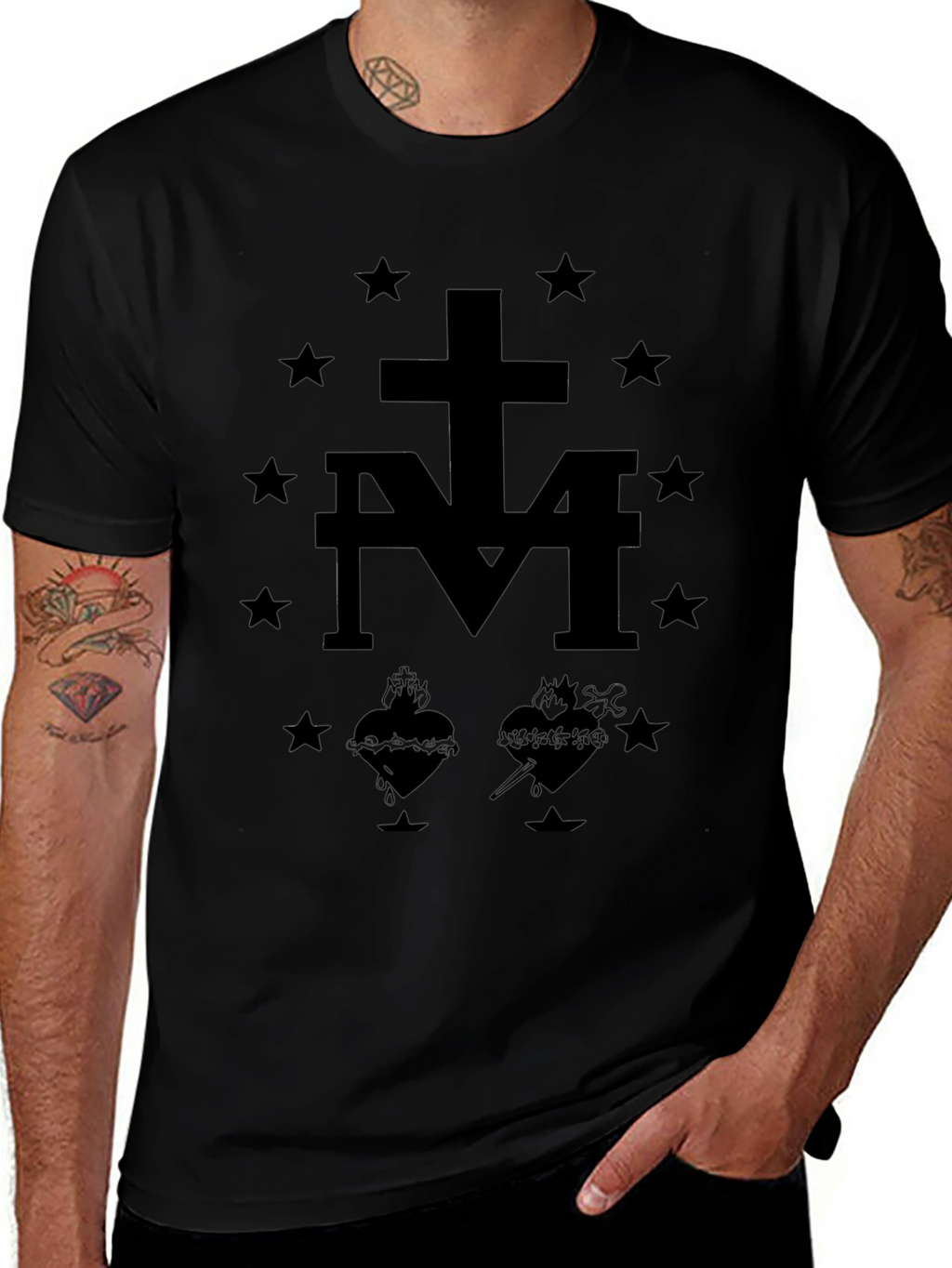 Graphic Print Black T-Shirt for Men