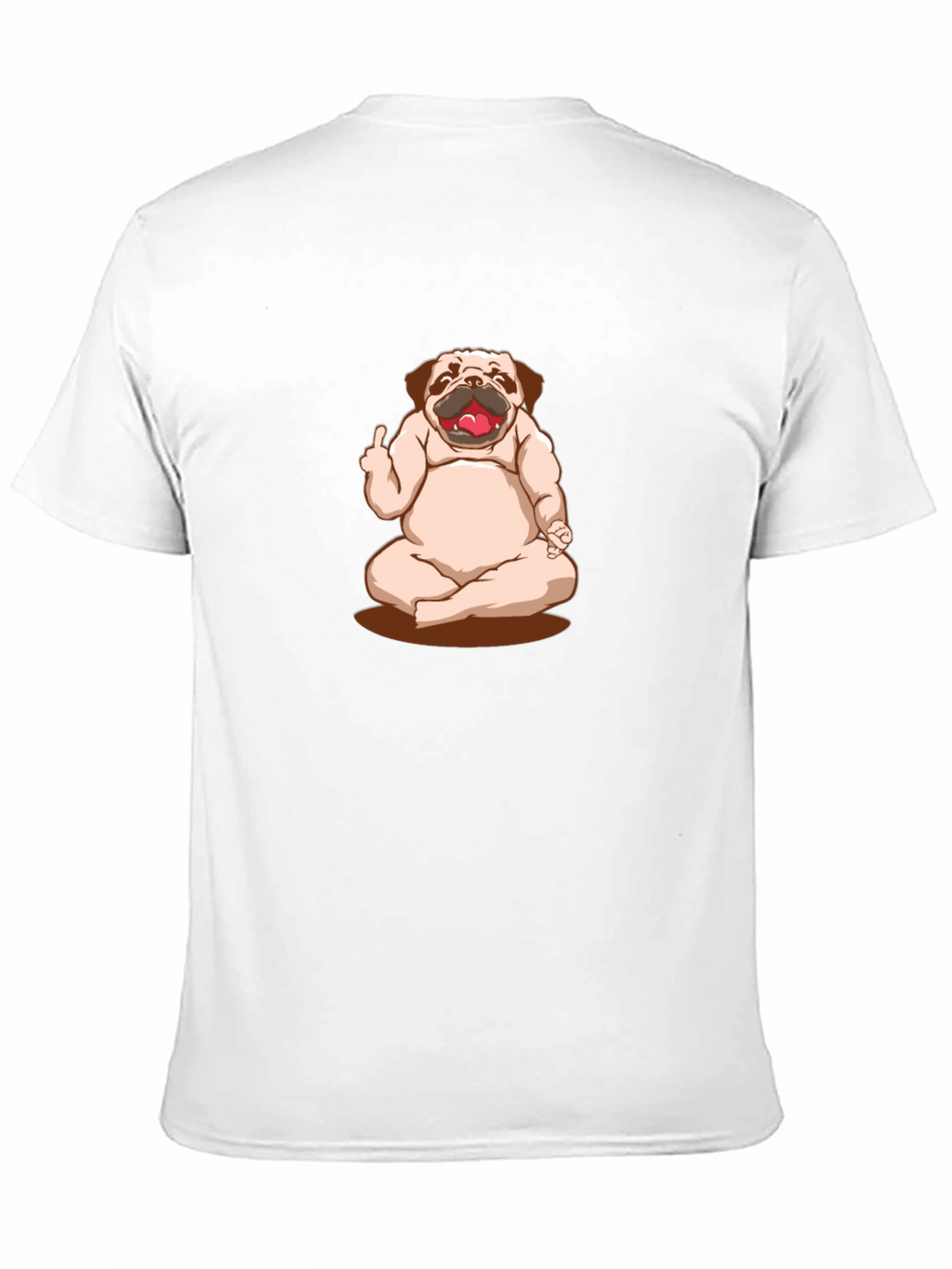 Funny Pug Yoga Middle Finger Graphic Black T-Shirt