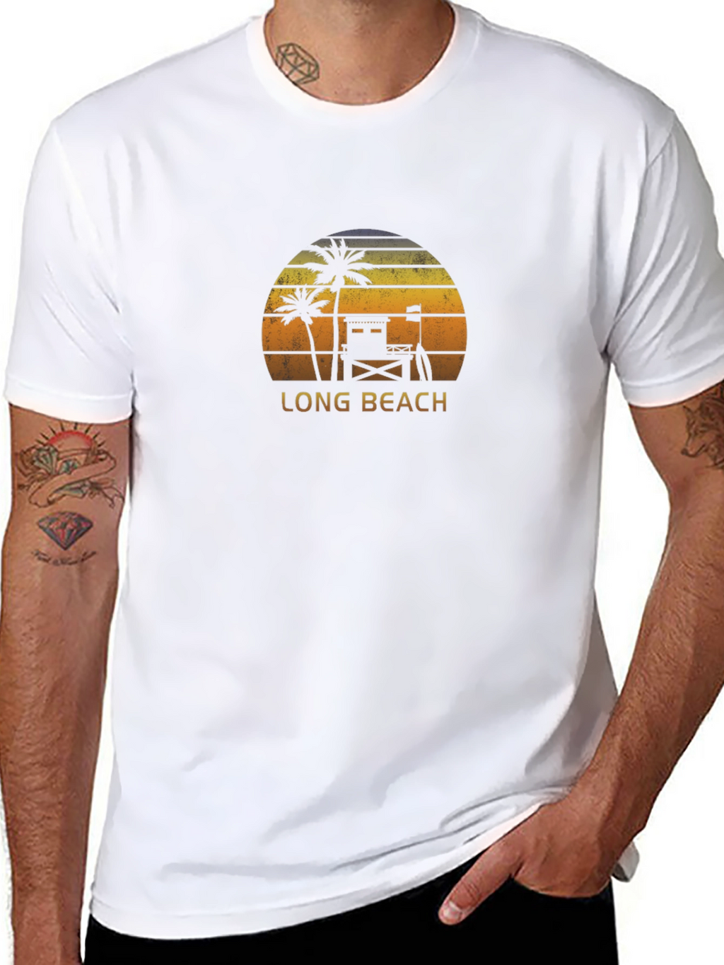 Long Beach Sunset Graphic Tee - Black