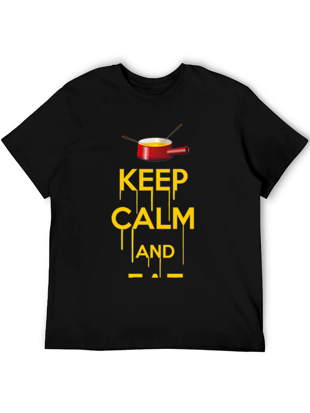 Keep Calm and Fondue Black T-Shirt