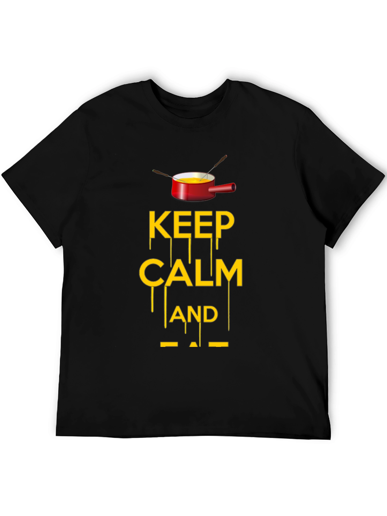 Keep Calm and Fondue Black T-Shirt