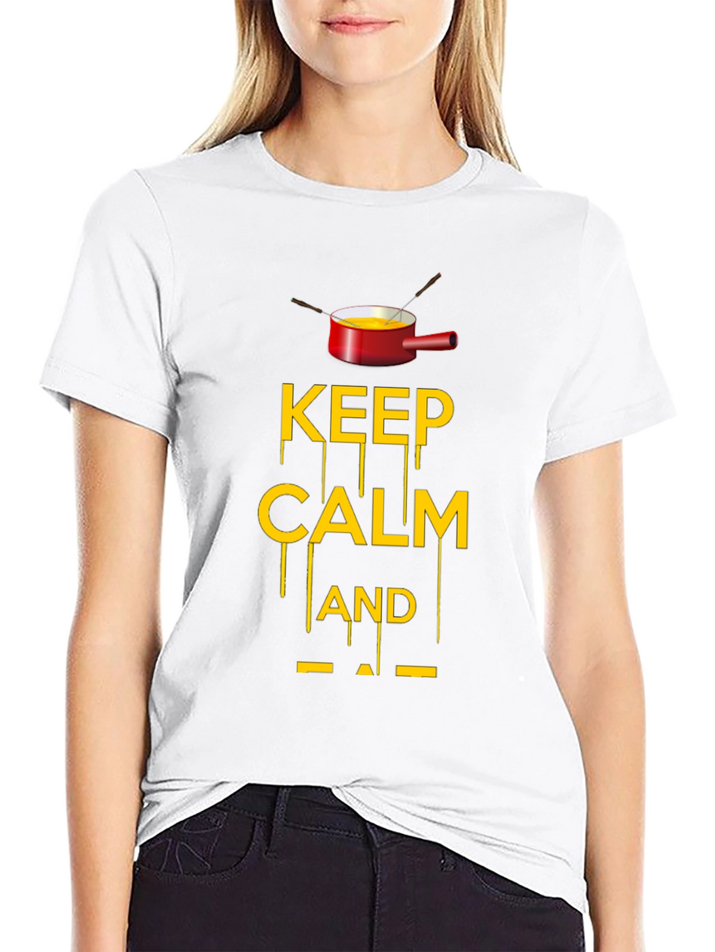 Keep Calm and Fondue Black T-Shirt