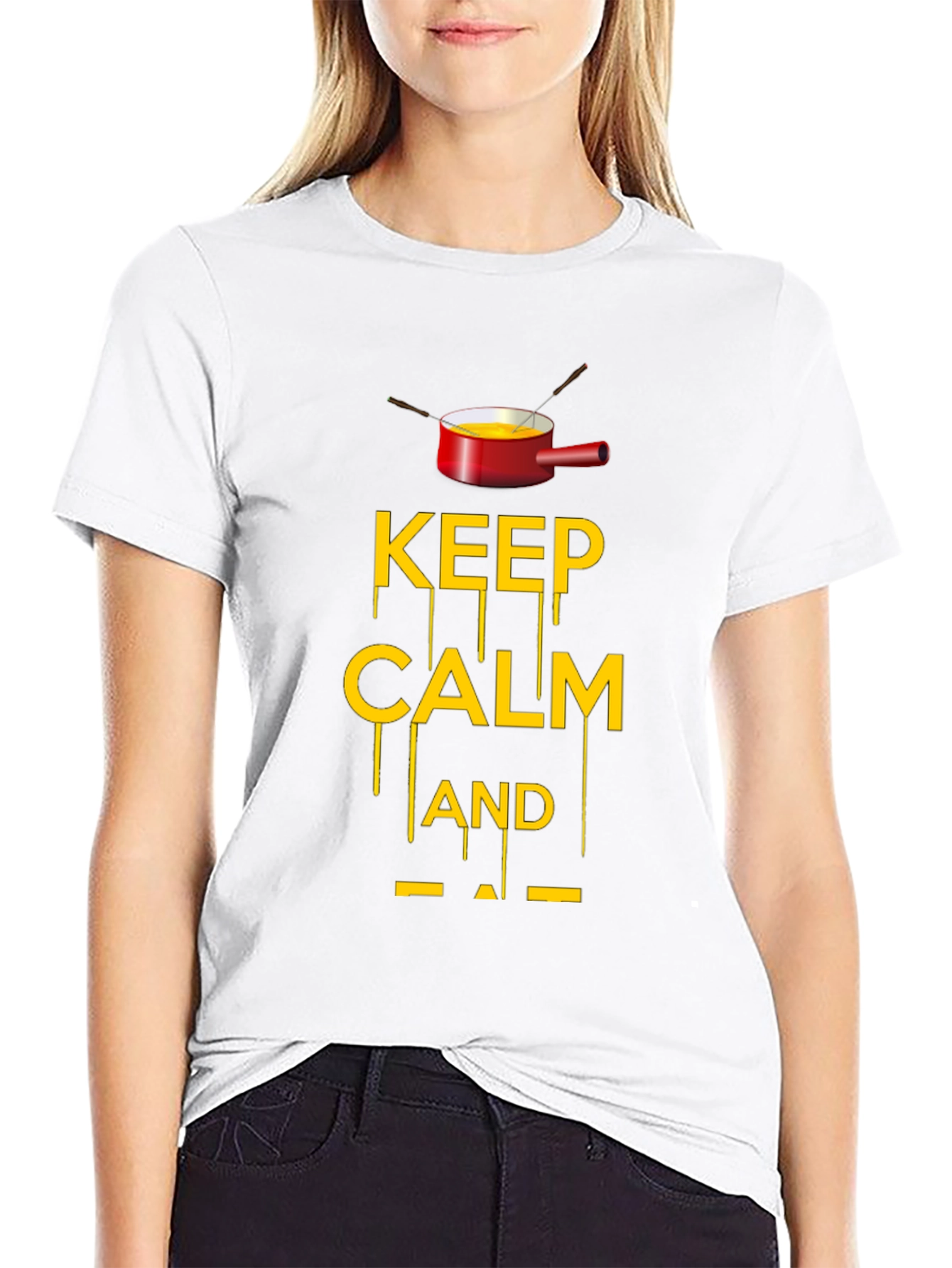Keep Calm and Fondue Black T-Shirt