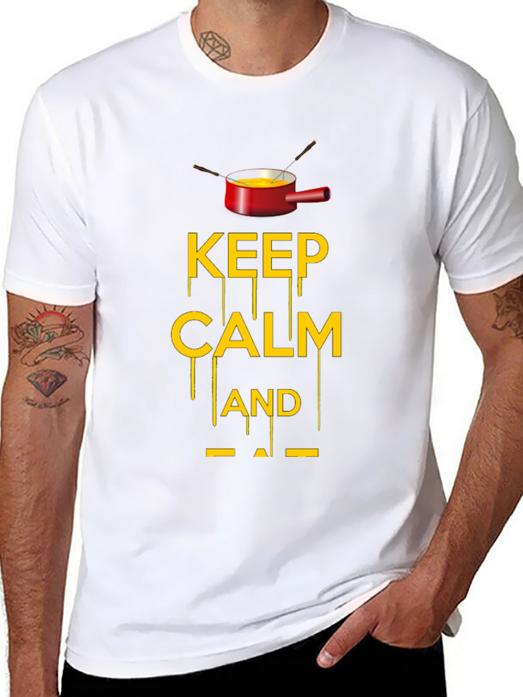 Keep Calm and Fondue Black T-Shirt