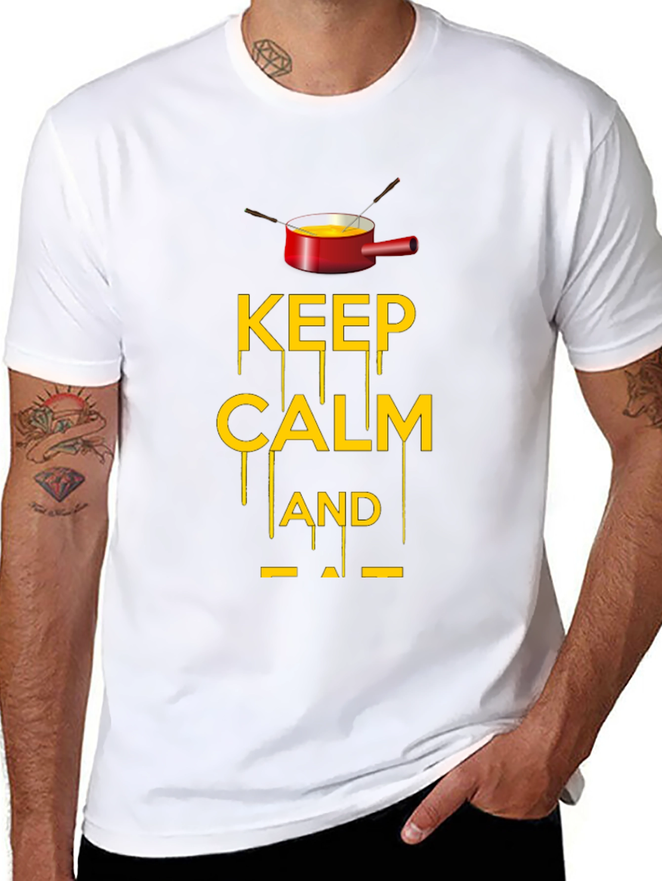 Keep Calm and Fondue Black T-Shirt
