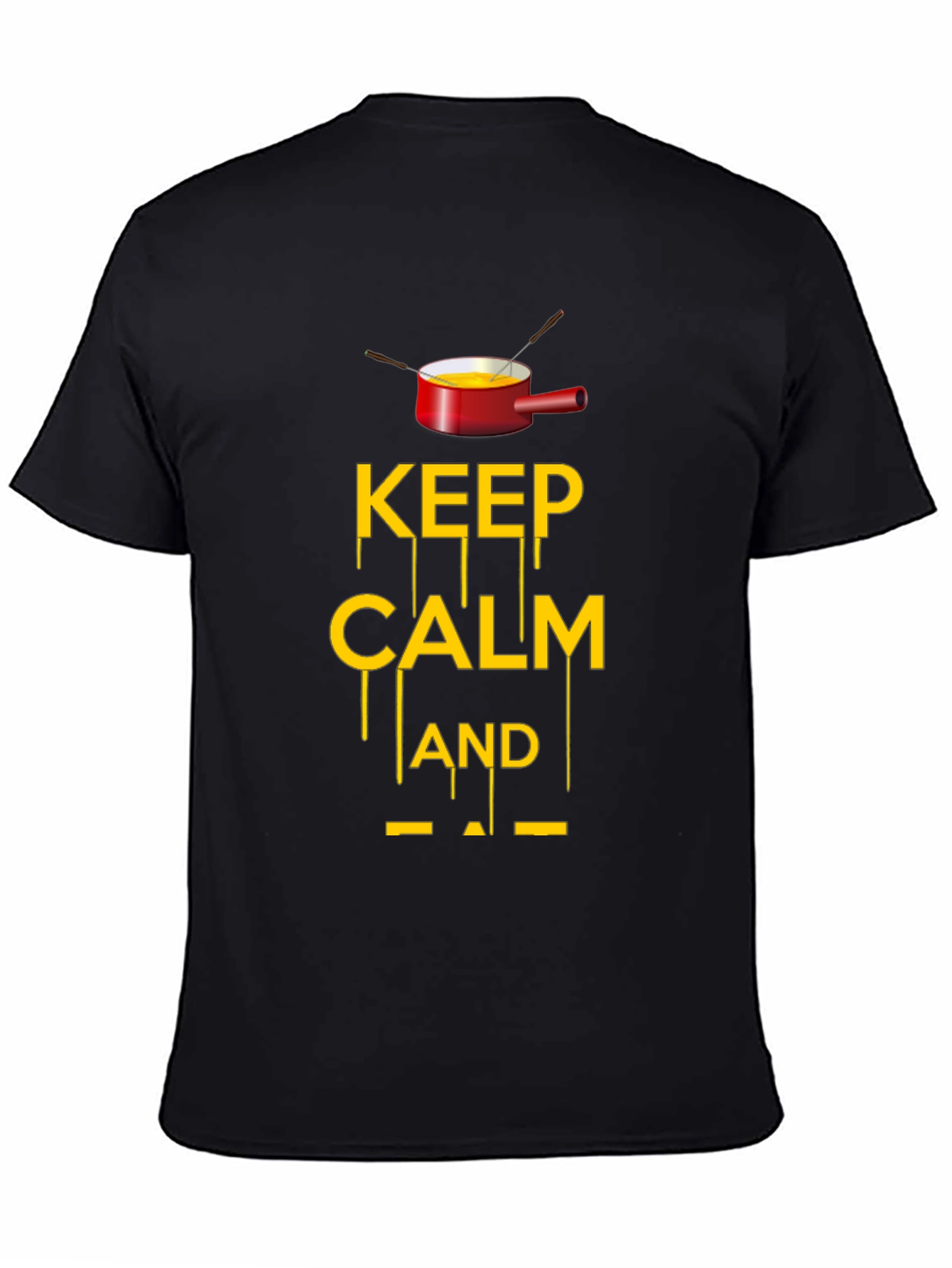 Keep Calm and Fondue Black T-Shirt